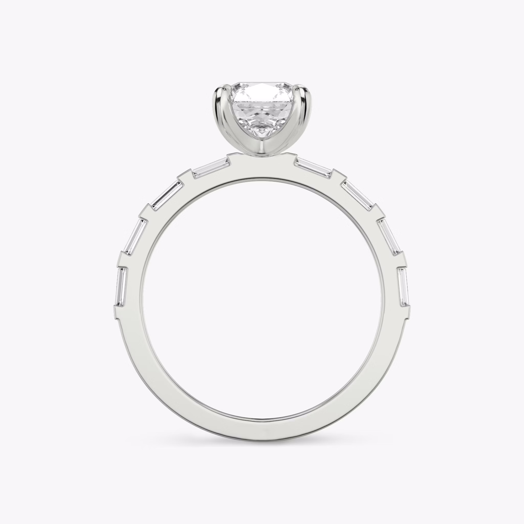 The Baguette Bar | Asscher | Platinum | bandAccent: Pavé | diamondOrientation: vertical | caratWeight: other
