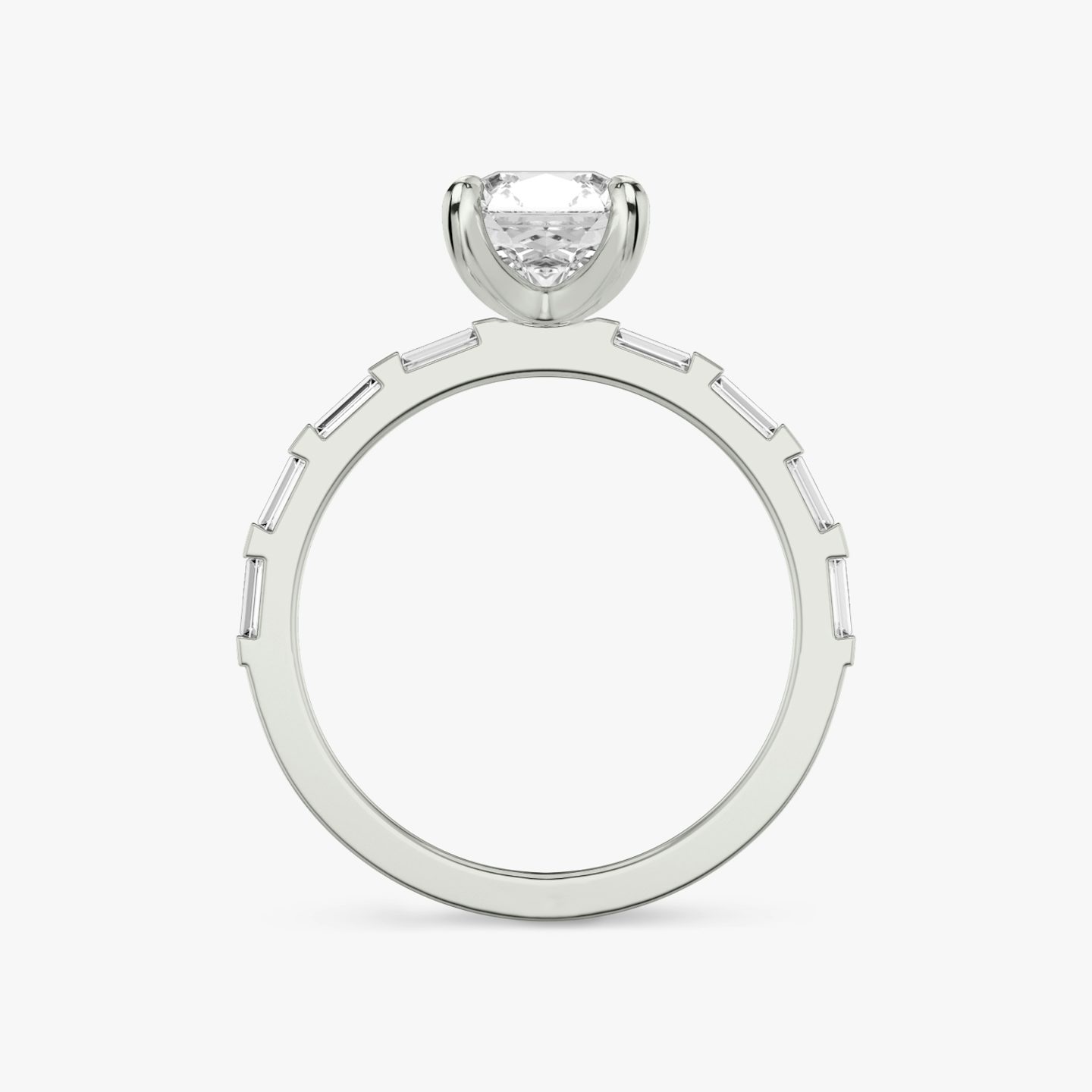 The Baguette Bar | Asscher | Platinum | bandAccent: Pavé | diamondOrientation: vertical | caratWeight: other