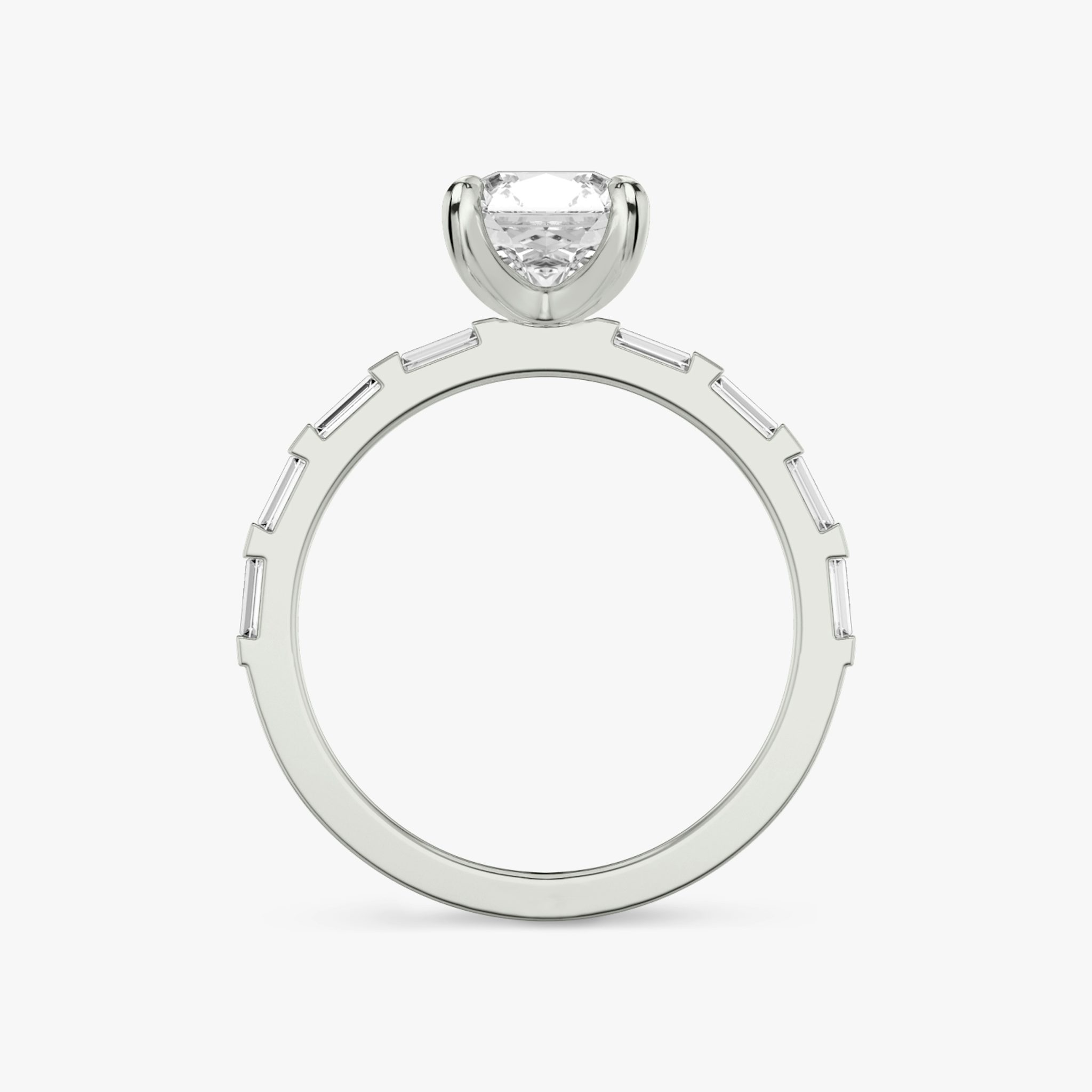 The Baguette Bar | Asscher | Platinum | bandAccent: Pavé | diamondOrientation: vertical | caratWeight: other