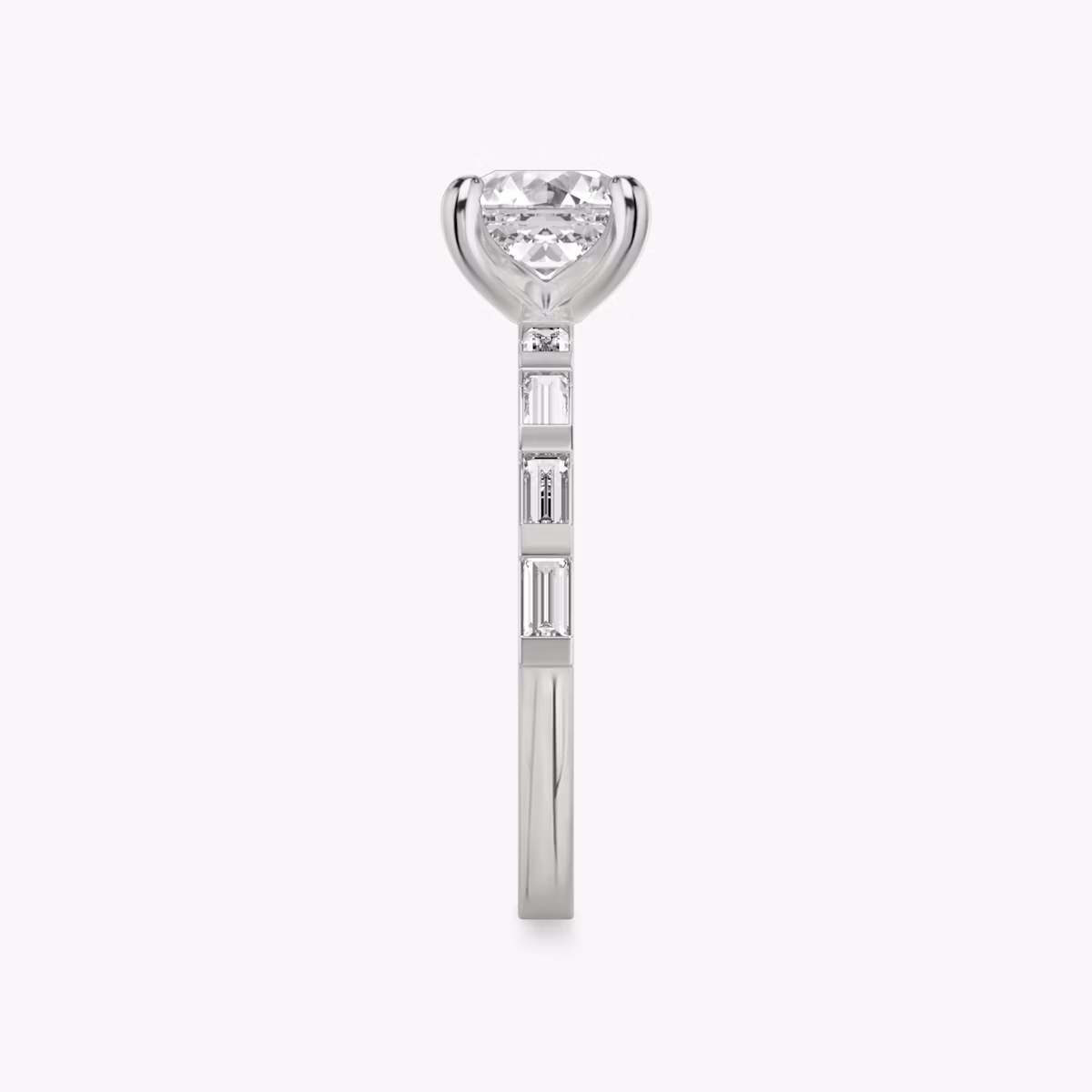 The Baguette Bar | Asscher | Platinum | bandAccent: Pavé | diamondOrientation: vertical | caratWeight: other