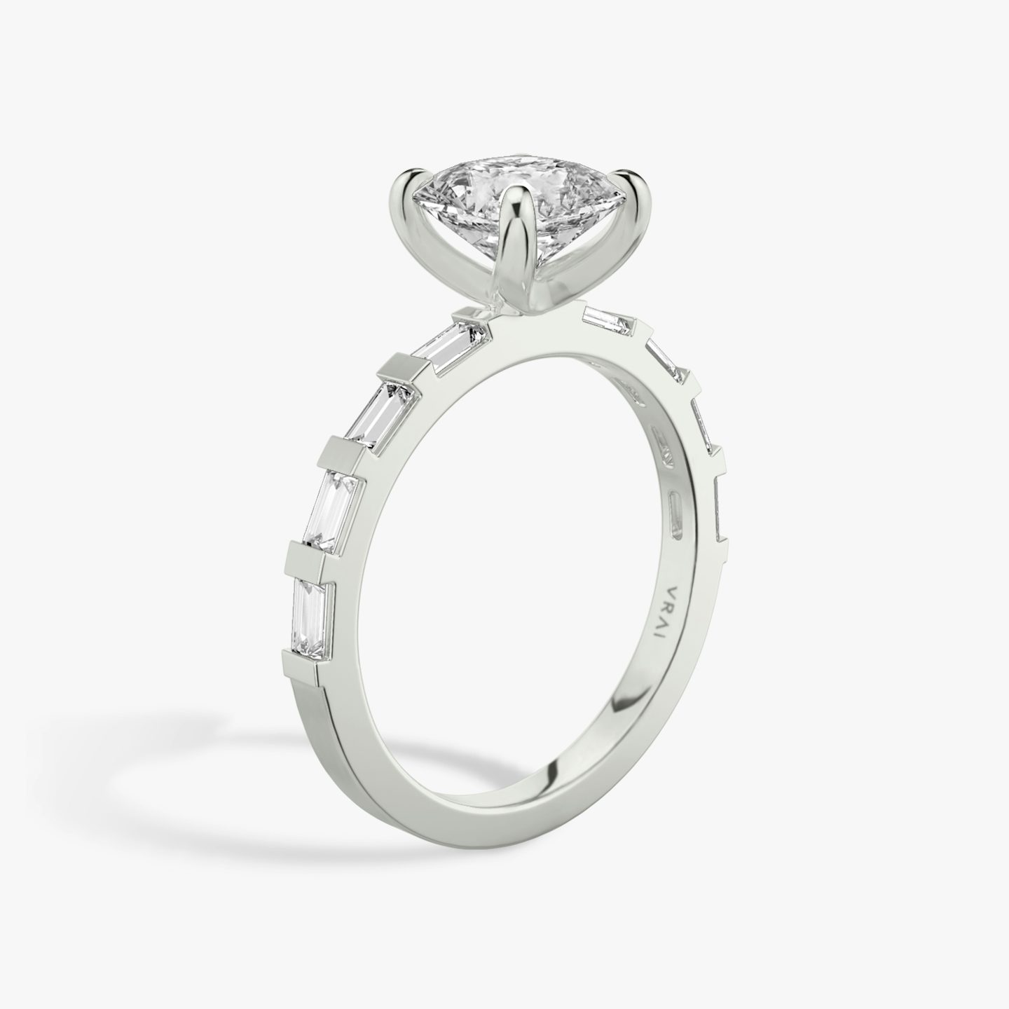 The Baguette Bar | Asscher | Platinum | bandAccent: Pavé | diamondOrientation: vertical | caratWeight: other