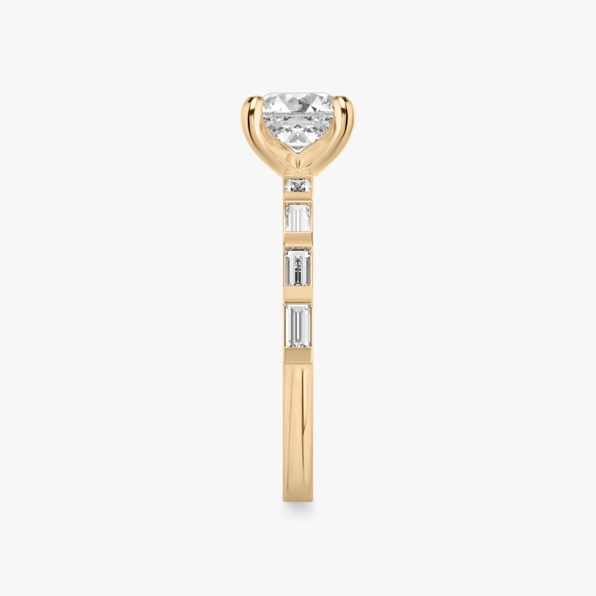 The Baguette Bar | Asscher | 14k | Rose Gold | bandAccent: Pavé | diamondOrientation: vertical | caratWeight: other