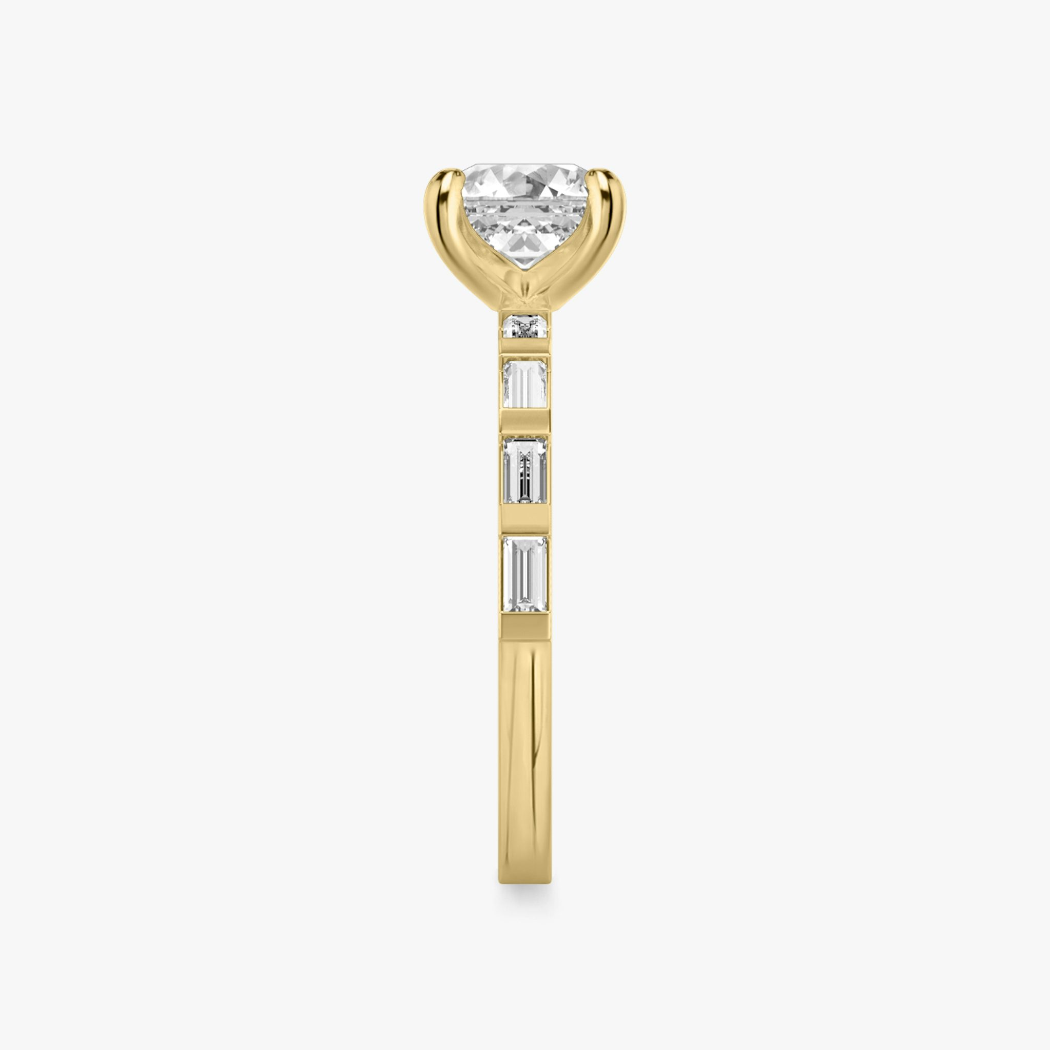 The Baguette Bar | Asscher | 18k | Yellow Gold | bandAccent: Pavé | diamondOrientation: vertical | caratWeight: other