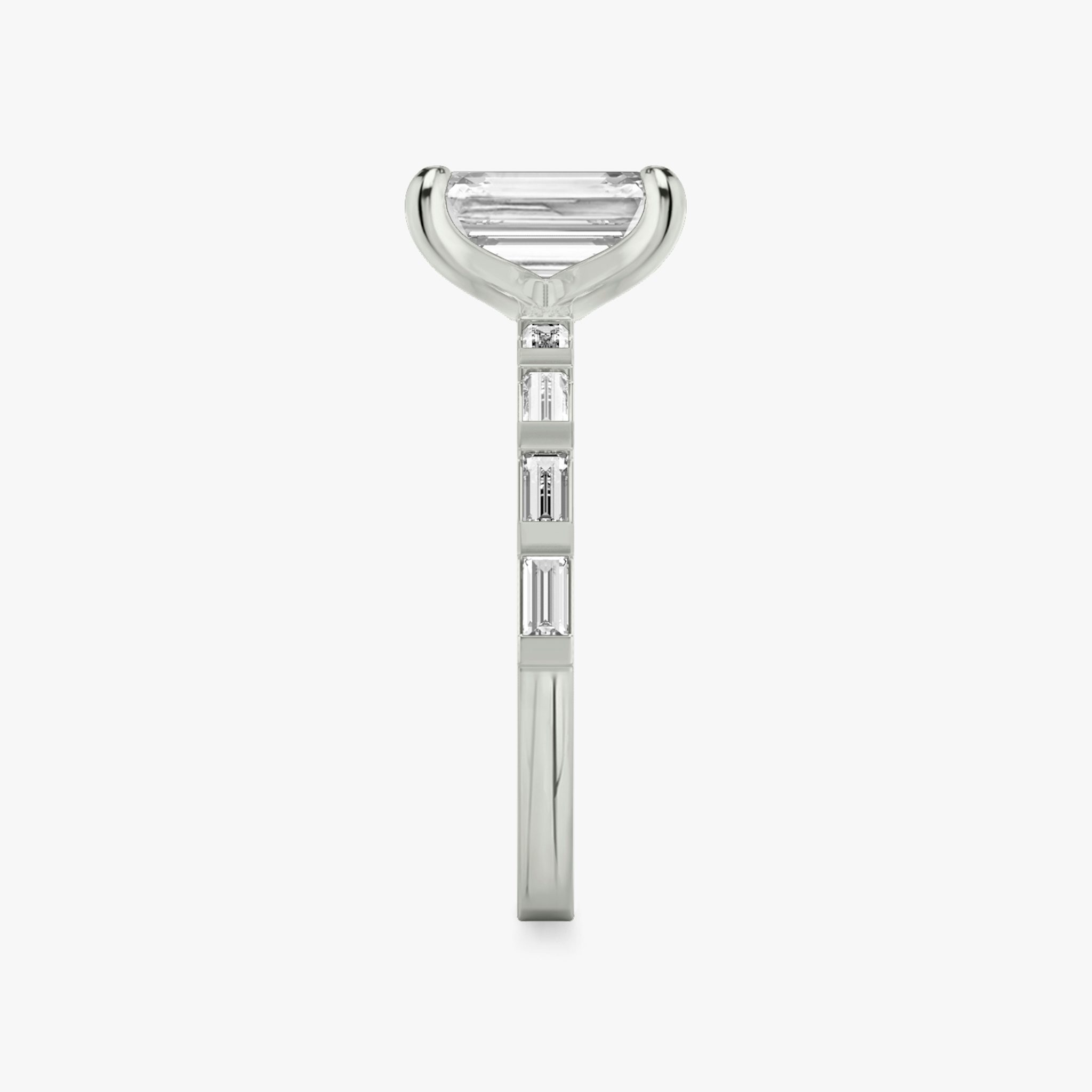 The Baguette Bar | Emerald | Platinum | bandAccent: Pavé | diamondOrientation: vertical | caratWeight: other