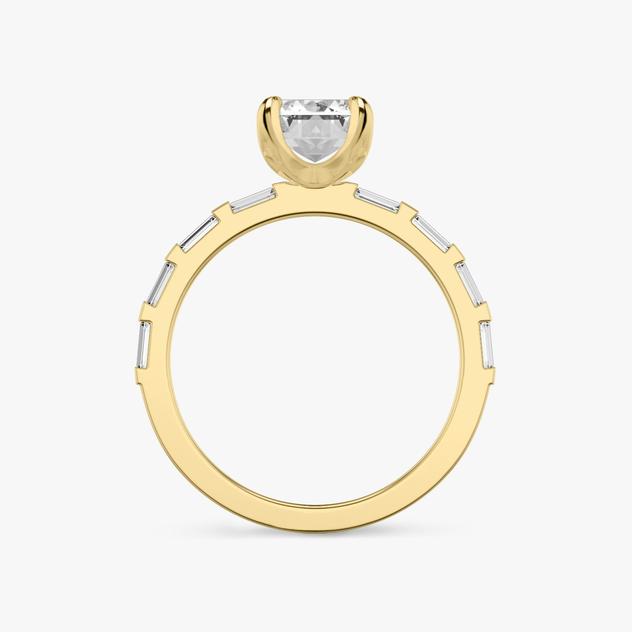 The Baguette Bar | Emerald | 18k | Yellow Gold | bandAccent: Pavé | diamondOrientation: vertical | caratWeight: other