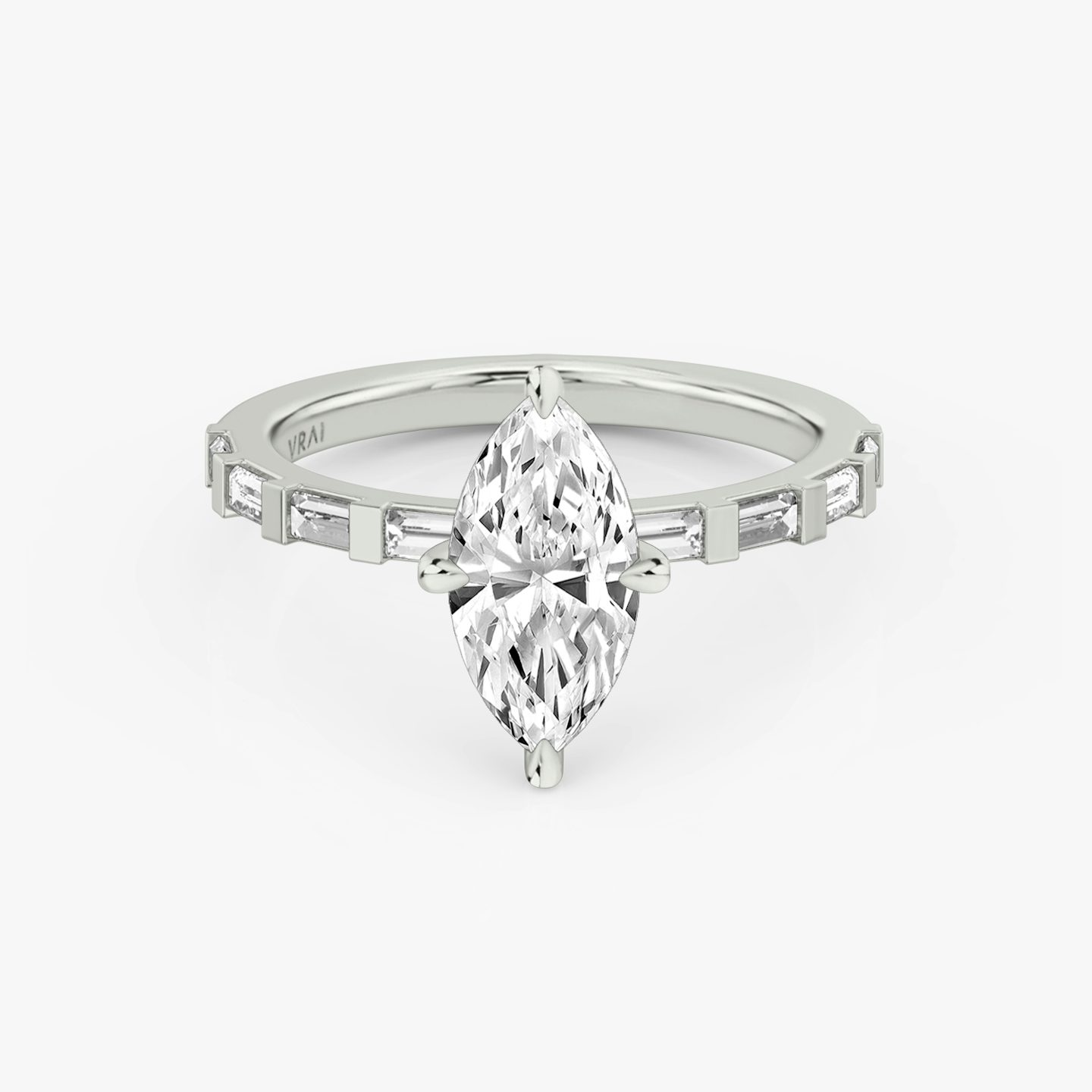 The Baguette Bar | Marquise | Platinum | bandAccent: Pavé | diamondOrientation: vertical | caratWeight: other