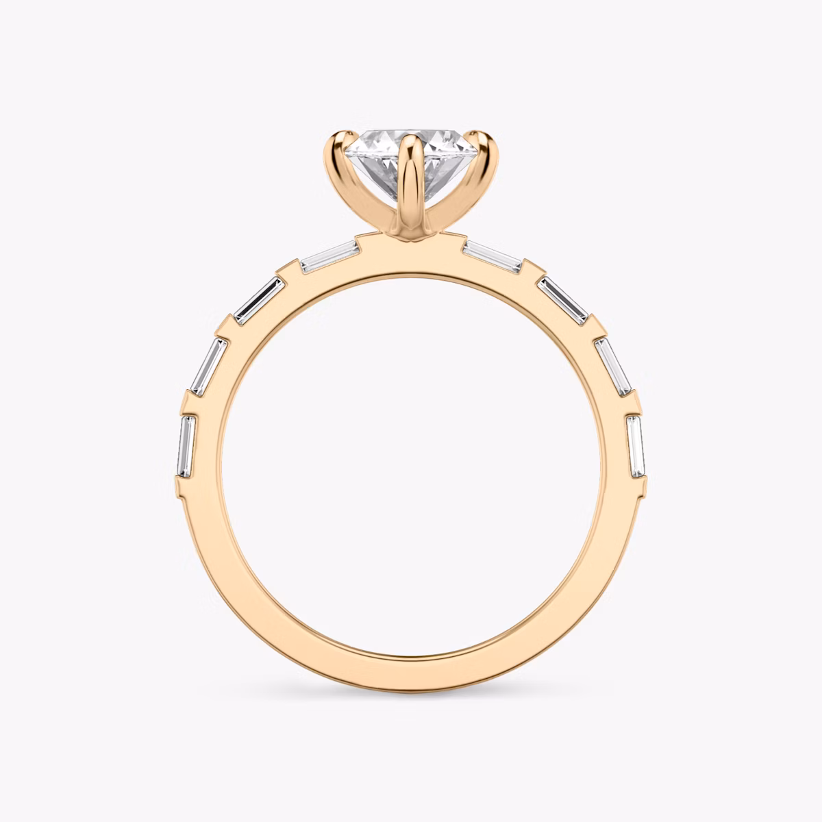 The Baguette Bar | Marquise | 14k | Rose Gold | bandAccent: Pavé | diamondOrientation: vertical | caratWeight: other