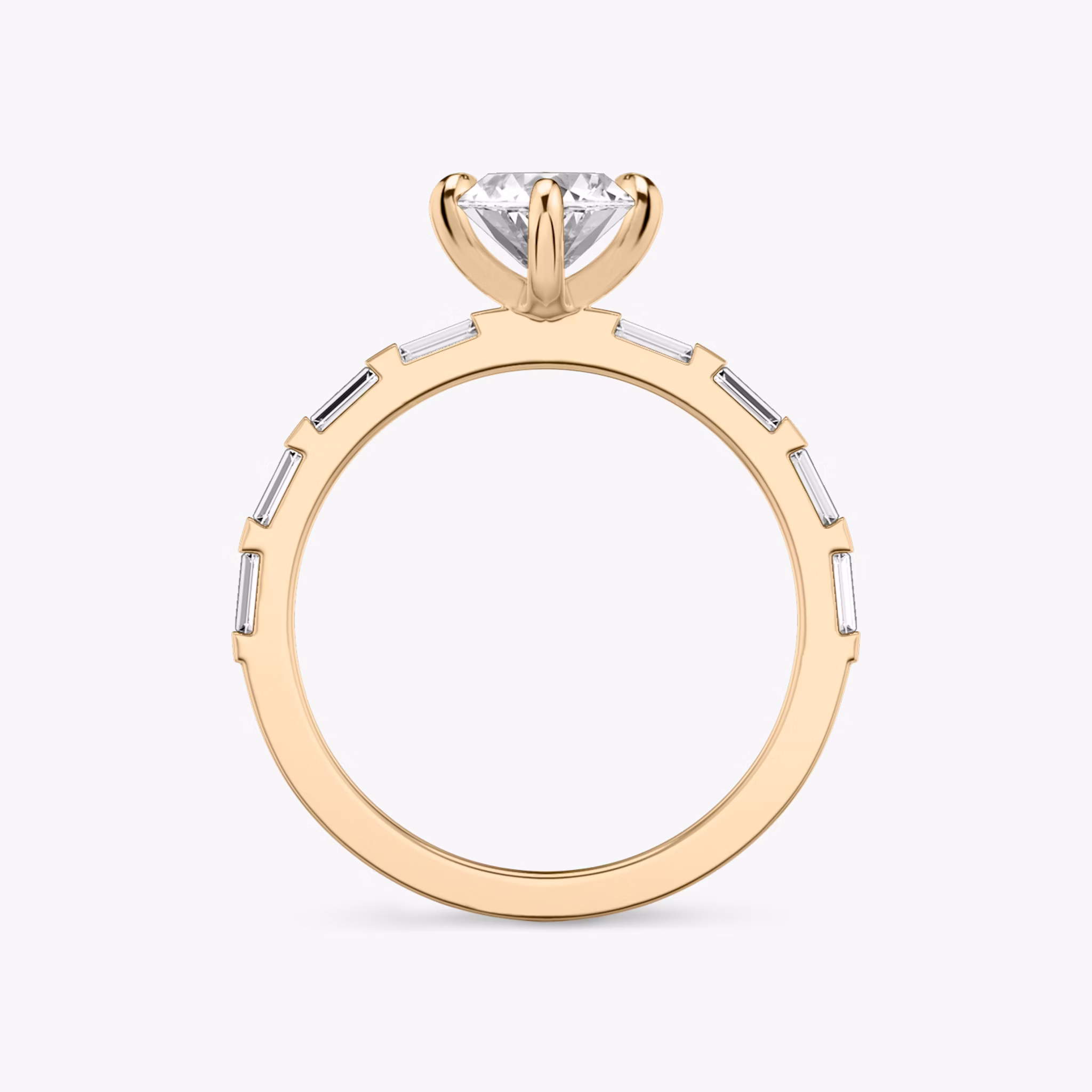 The Baguette Bar | Marquise | 14k | Rose Gold | bandAccent: Pavé | diamondOrientation: vertical | caratWeight: other
