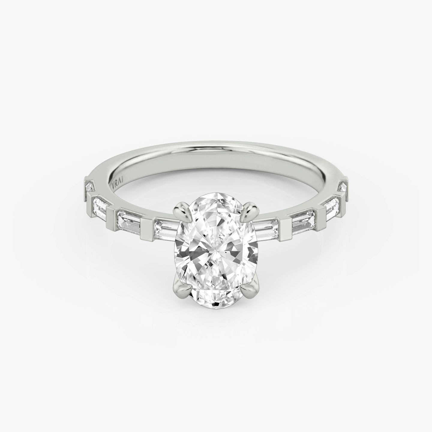 Baguette Bar | Oval | Platin | bandAccent: Mit Pavé-Besatz | diamondOrientation: vertical | caratWeight: other
