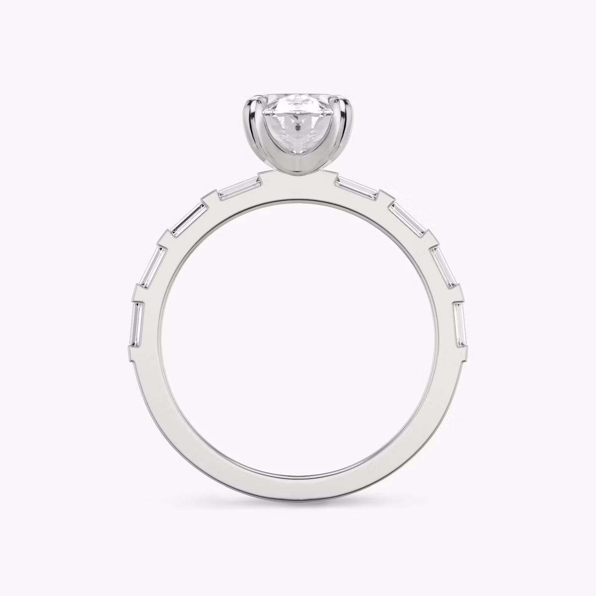The Baguette Bar | Oval | Platinum | bandAccent: Pavé | diamondOrientation: vertical | caratWeight: other