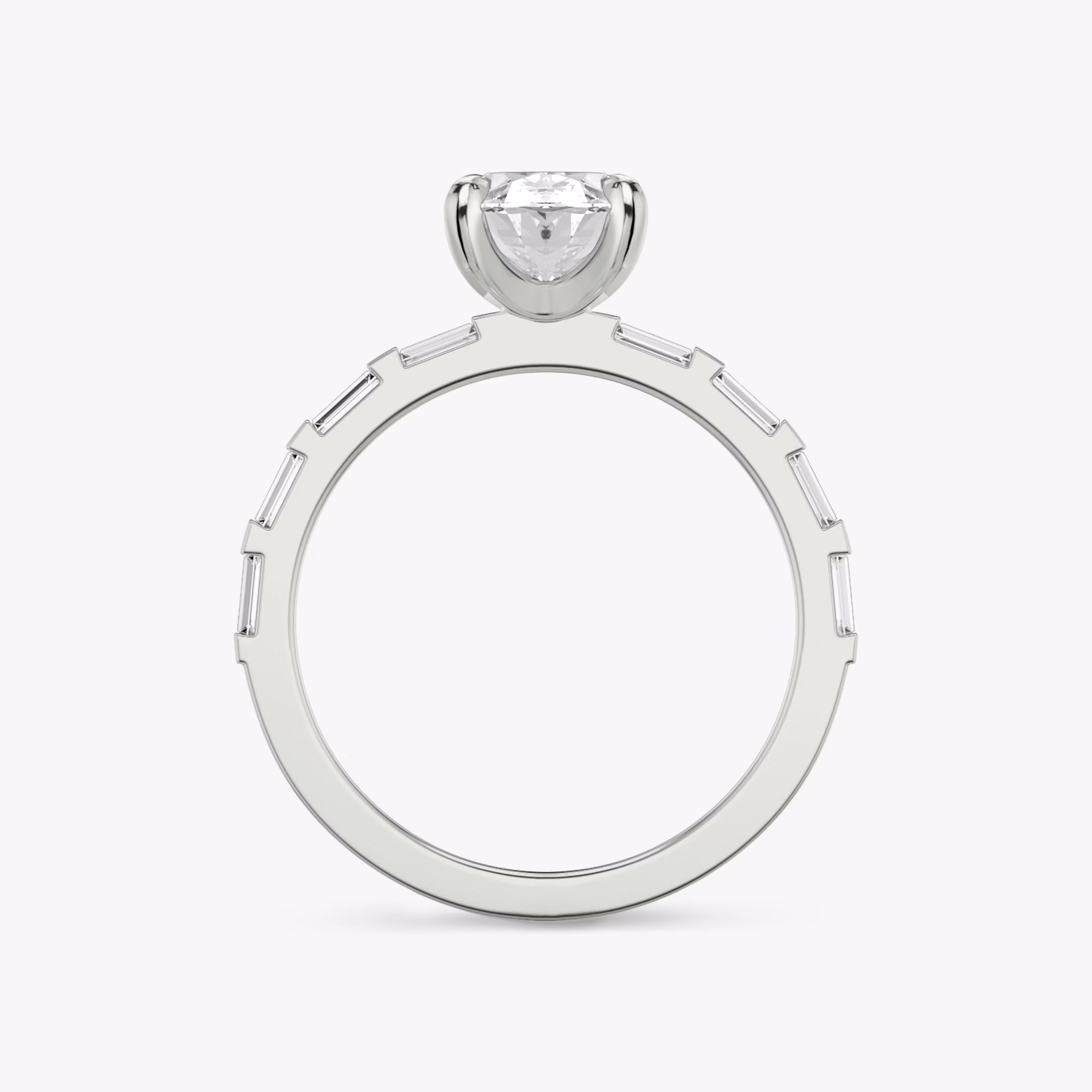 The Baguette Bar | Oval | Platinum | bandAccent: Pavé | diamondOrientation: vertical | caratWeight: other