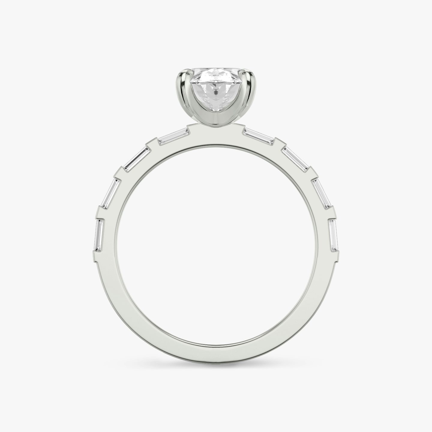 Baguette Bar | Oval | Platin | bandAccent: Mit Pavé-Besatz | diamondOrientation: vertical | caratWeight: other