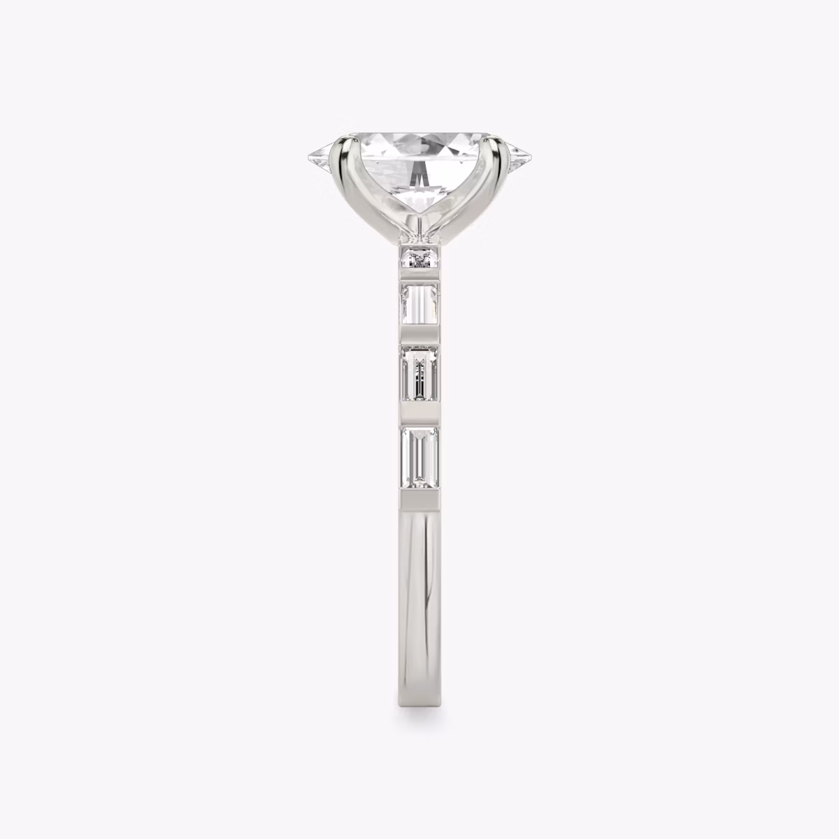 The Baguette Bar | Oval | Platinum | bandAccent: Pavé | diamondOrientation: vertical | caratWeight: other