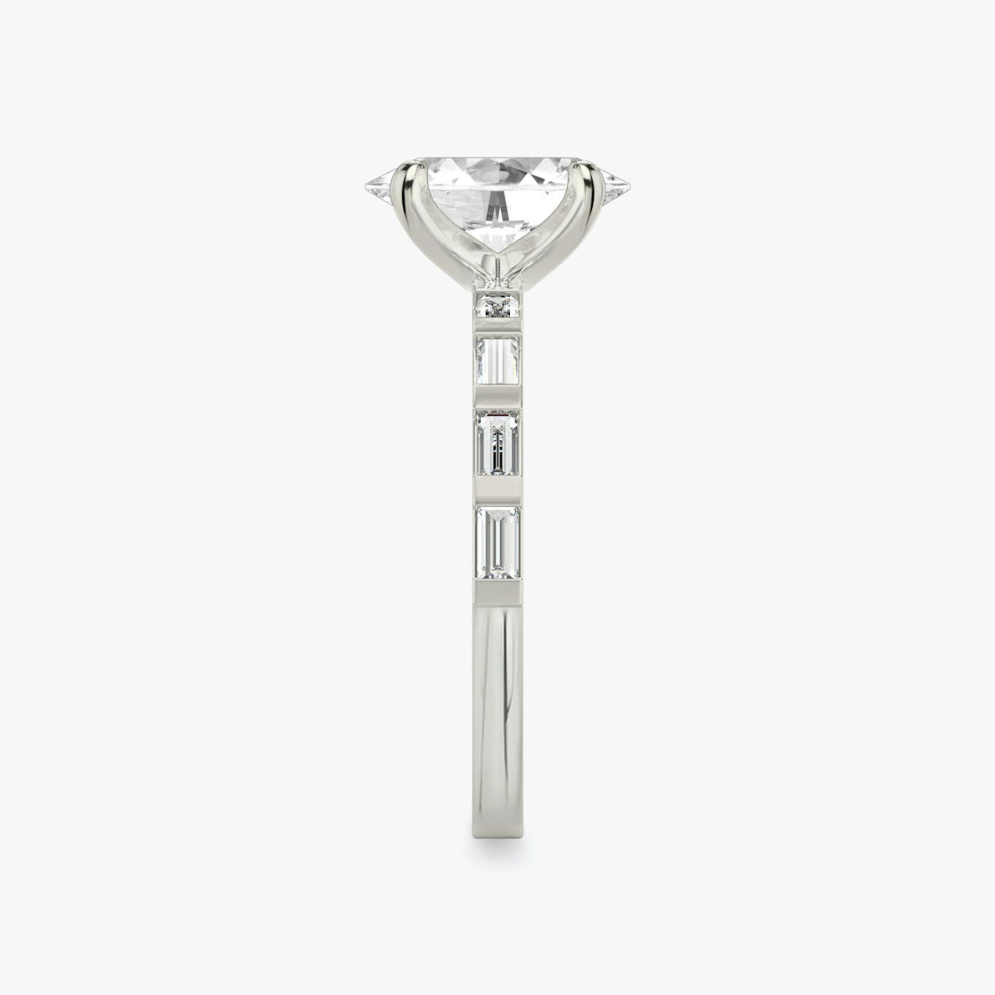Baguette Bar | Oval | Platin | bandAccent: Mit Pavé-Besatz | diamondOrientation: vertical | caratWeight: other