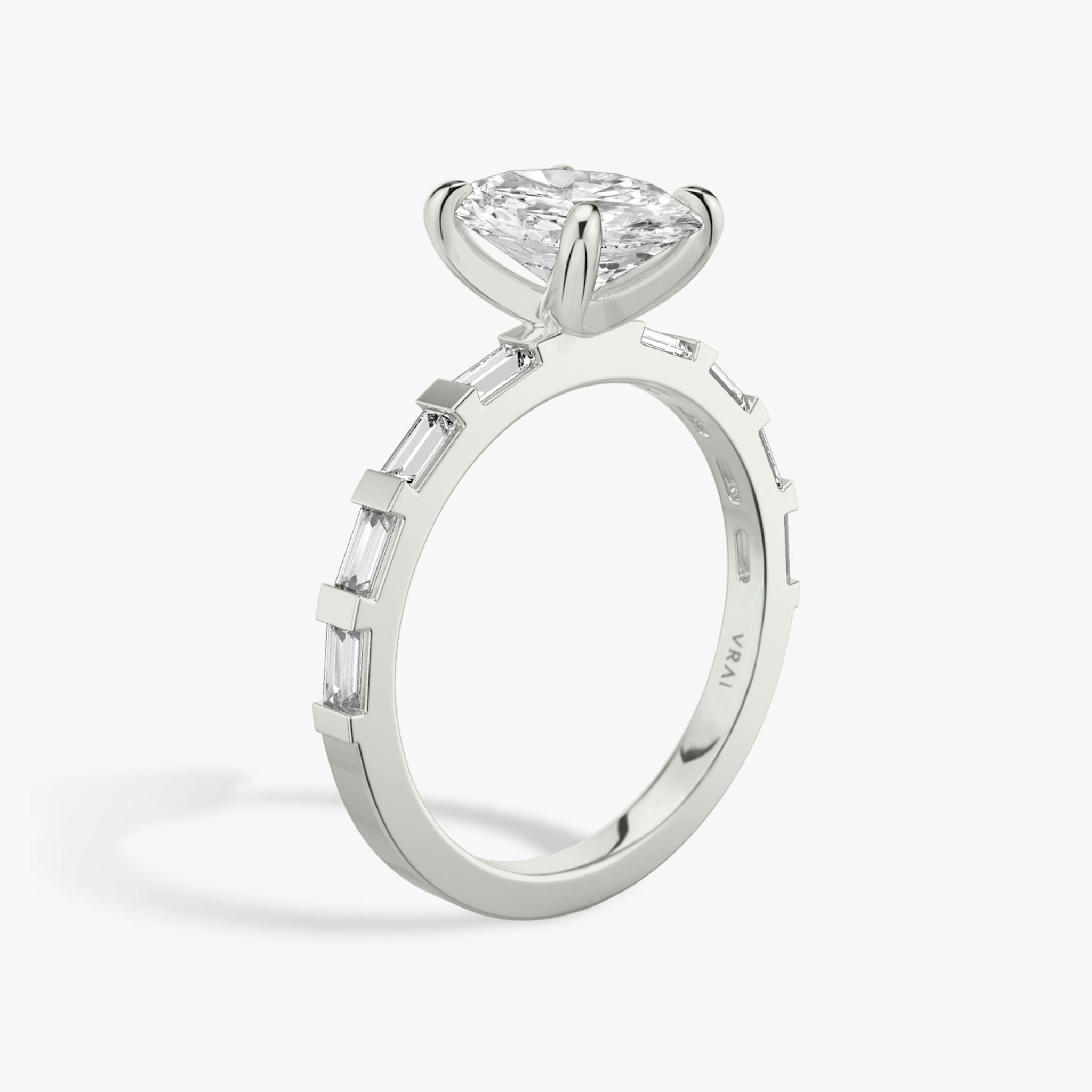 The Baguette Bar | Oval | Platinum | bandAccent: Pavé | diamondOrientation: vertical | caratWeight: other