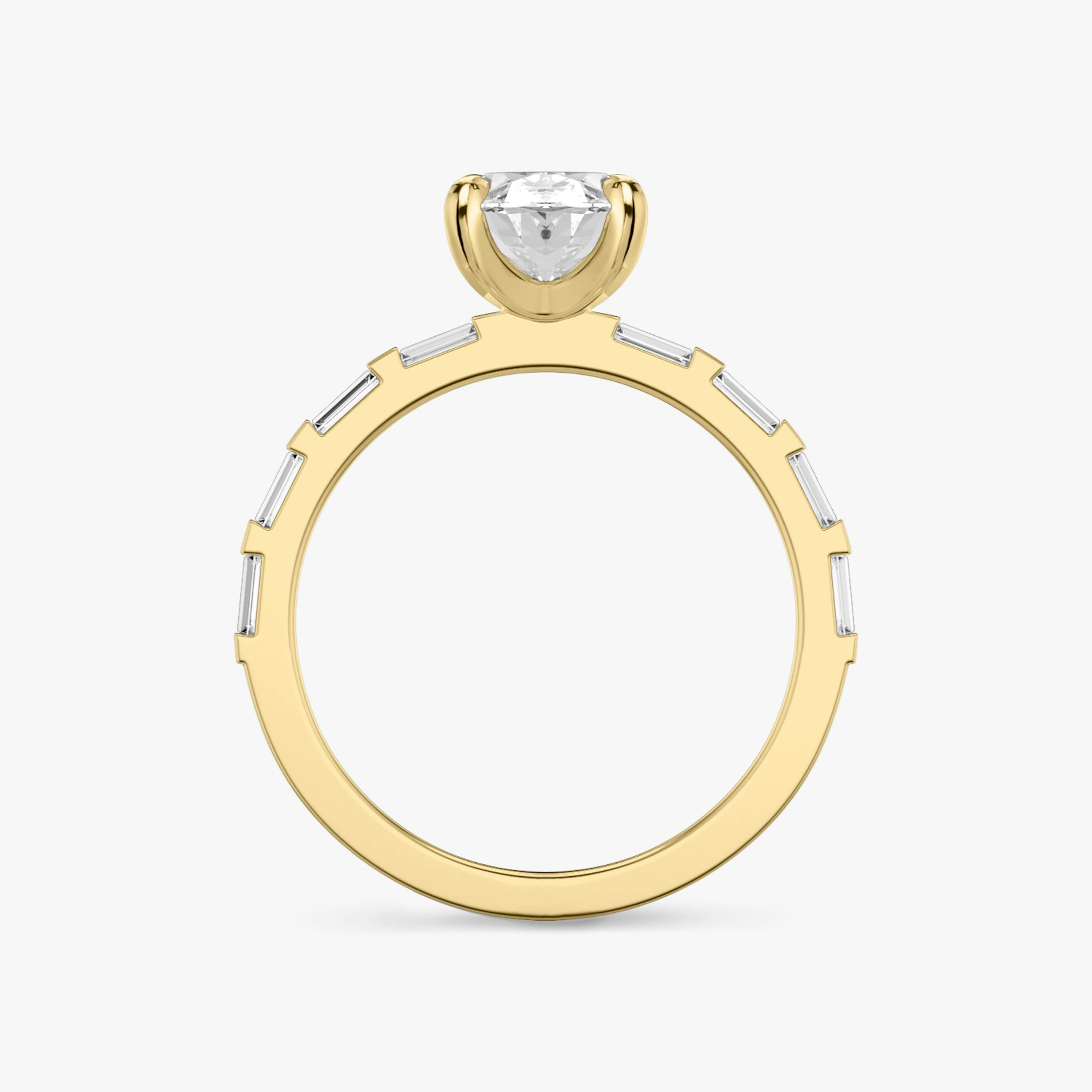 The Baguette Bar | Oval | 18k | Yellow Gold | bandAccent: Pavé | diamondOrientation: vertical | caratWeight: other