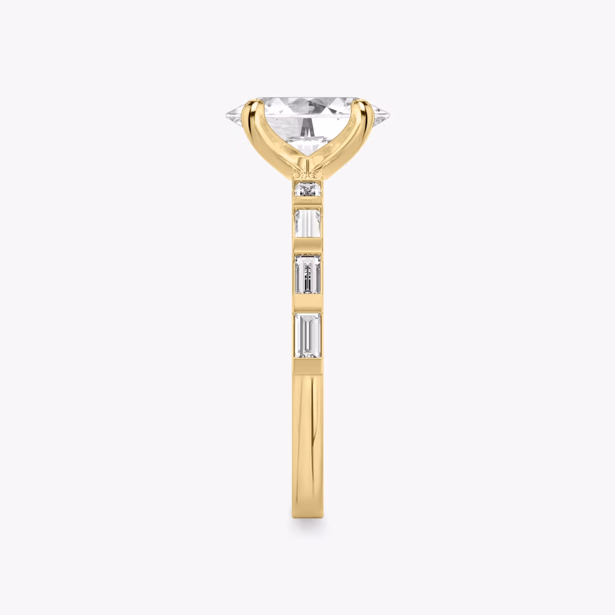 The Baguette Bar | Oval | 18k | Yellow Gold | bandAccent: Pavé | diamondOrientation: vertical | caratWeight: other