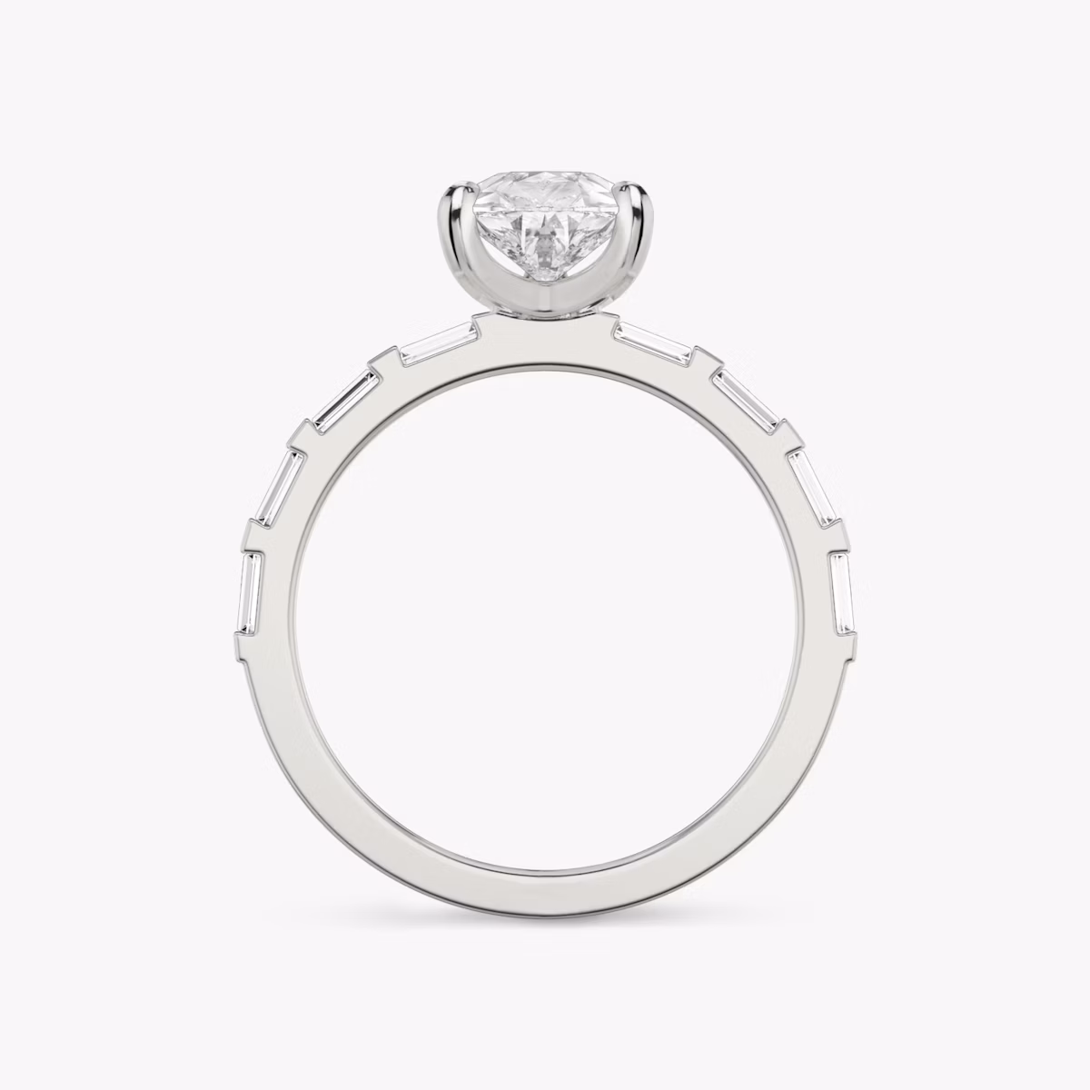 The Baguette Bar | Pear | 18k | White Gold | bandAccent: Pavé | diamondOrientation: vertical | caratWeight: other