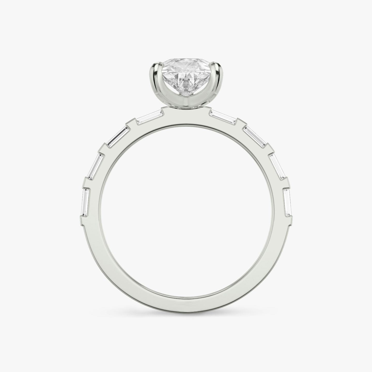 The Baguette Bar | Pear | Platinum | bandAccent: Pavé | diamondOrientation: vertical | caratWeight: other