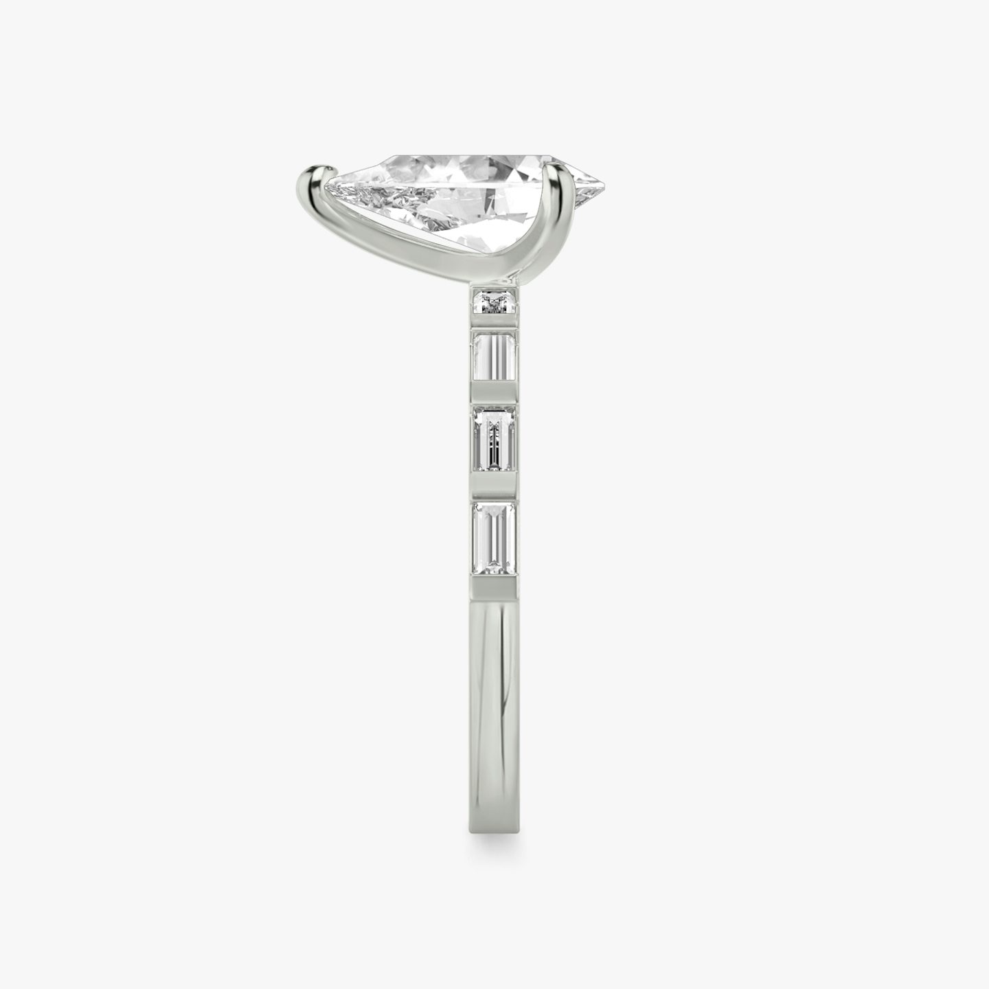 The Baguette Bar | Pear | Platinum | bandAccent: Pavé | diamondOrientation: vertical | caratWeight: other