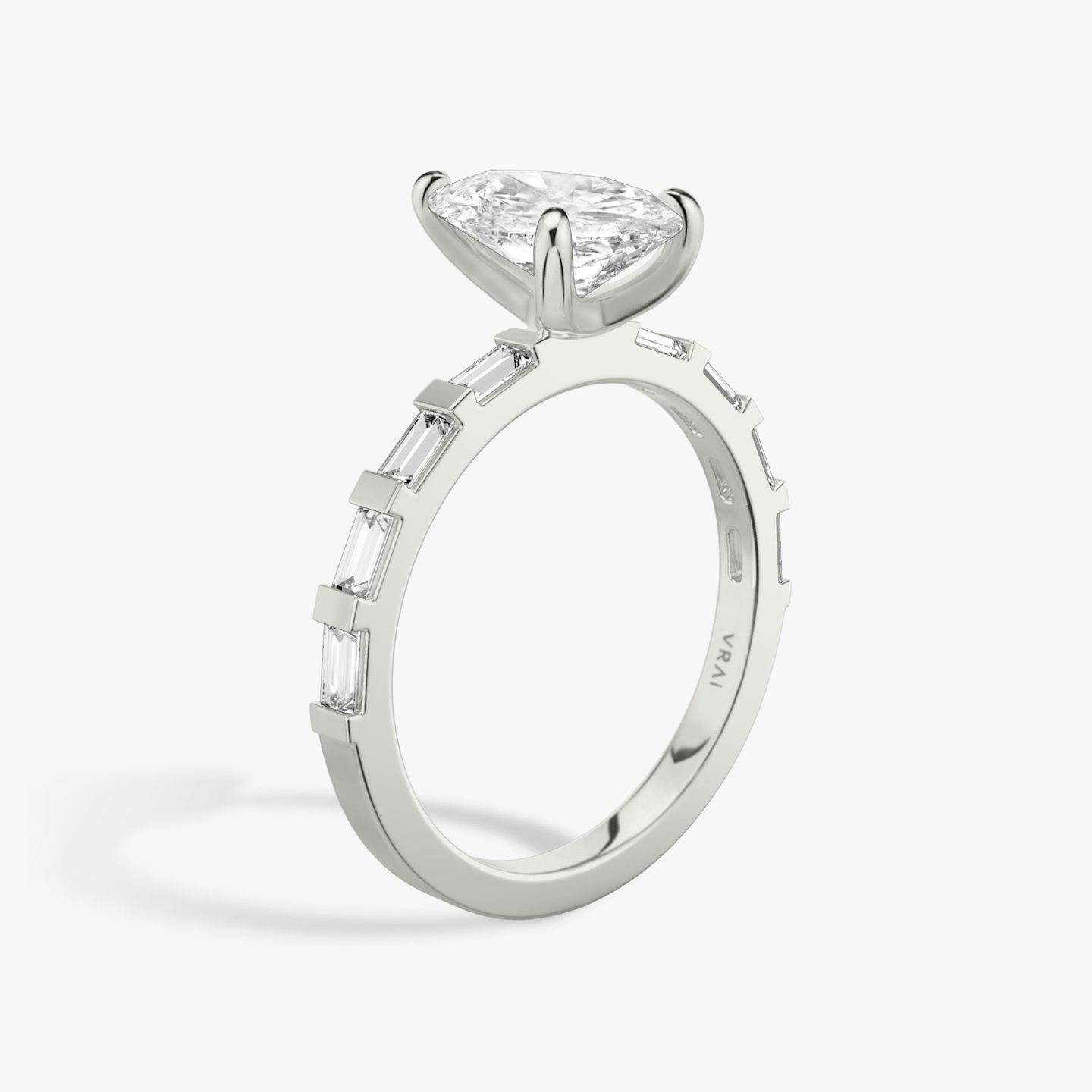 The Baguette Bar | Pear | Platinum | bandAccent: Pavé | diamondOrientation: vertical | caratWeight: other