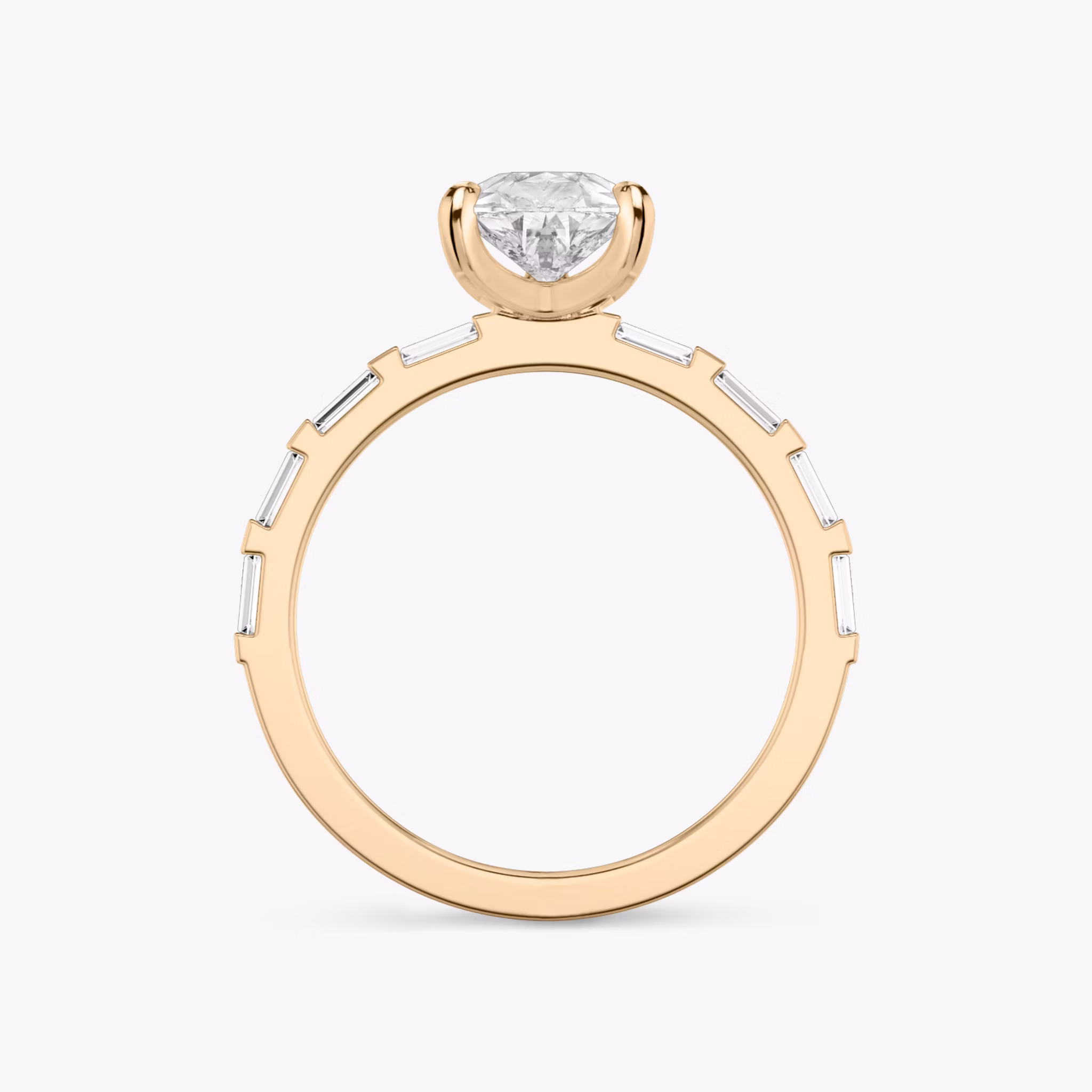 The Baguette Bar | Pear | 14k | Rose Gold | bandAccent: Pavé | diamondOrientation: vertical | caratWeight: other