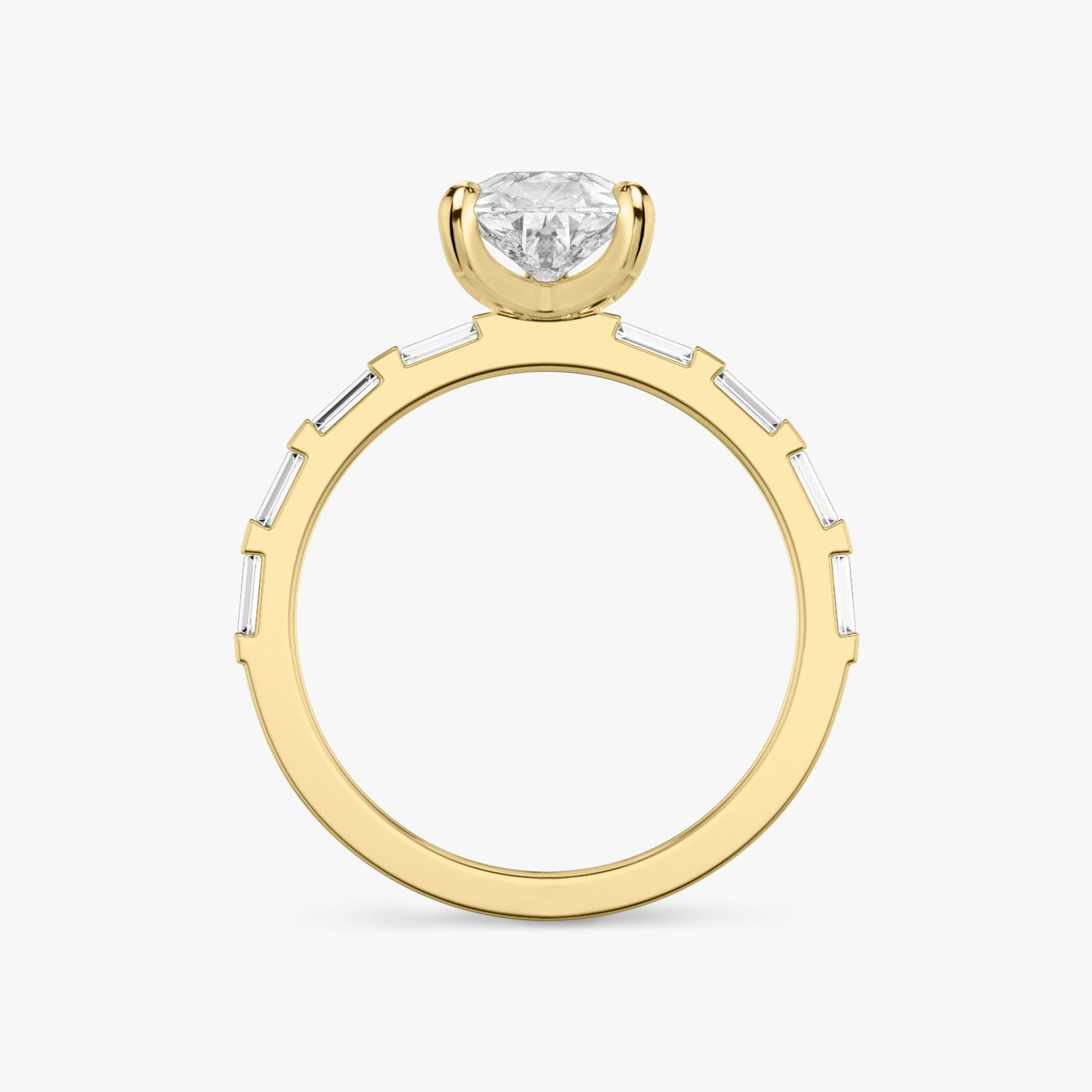 The Baguette Bar | Pear | 18k | Yellow Gold | bandAccent: Pavé | diamondOrientation: vertical | caratWeight: other