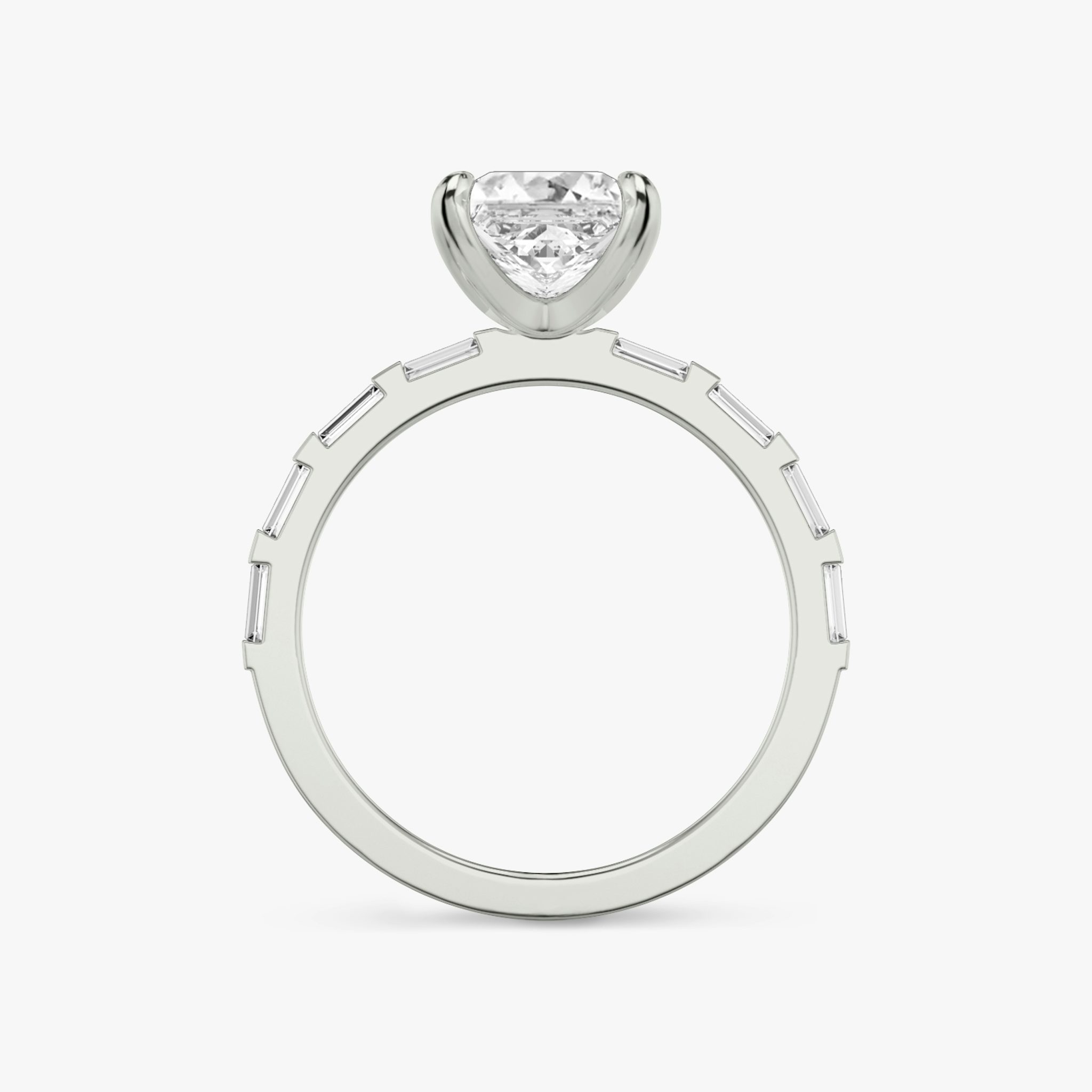 The Baguette Bar | Princess | Platinum | bandAccent: Pavé | diamondOrientation: vertical | caratWeight: other