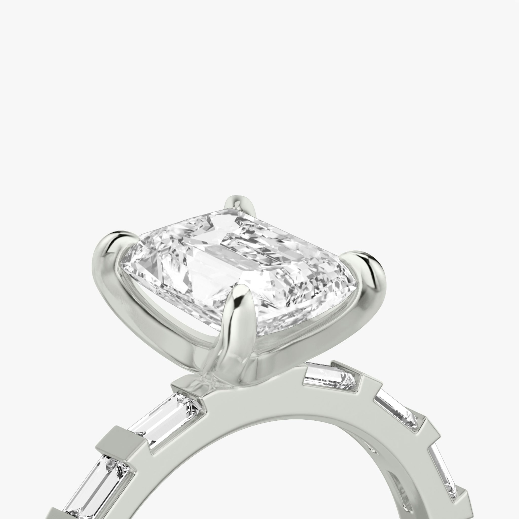 The Baguette Bar | Radiant | Platinum | bandAccent: Pavé | diamondOrientation: vertical | caratWeight: other