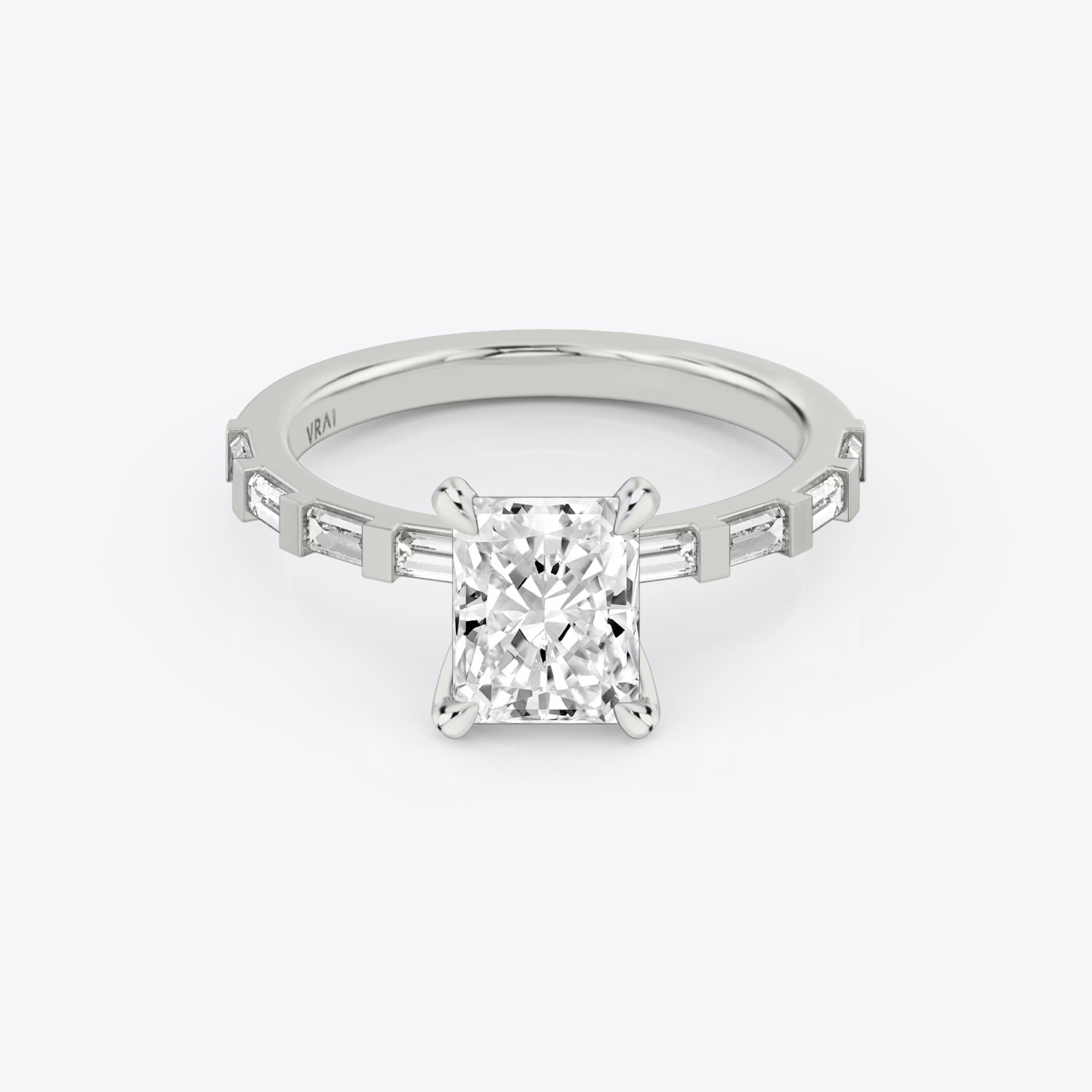 The Baguette Bar | Radiant | Platinum | bandAccent: Pavé | diamondOrientation: vertical | caratWeight: other