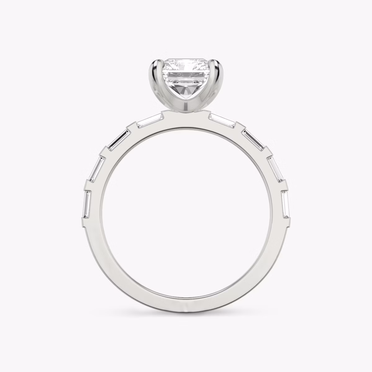 The Baguette Bar | Radiant | Platinum | bandAccent: Pavé | diamondOrientation: vertical | caratWeight: other