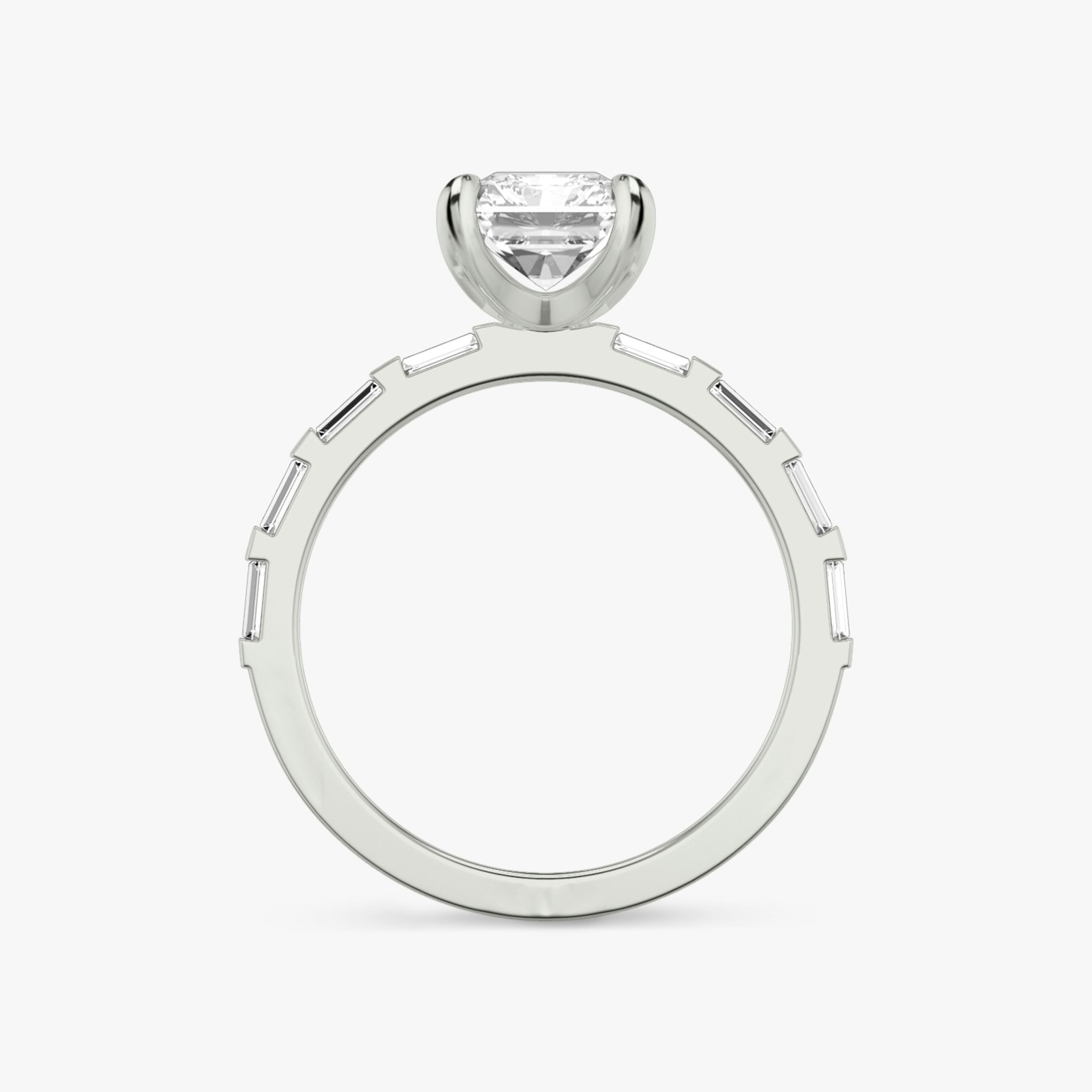 The Baguette Bar | Radiant | Platinum | bandAccent: Pavé | diamondOrientation: vertical | caratWeight: other