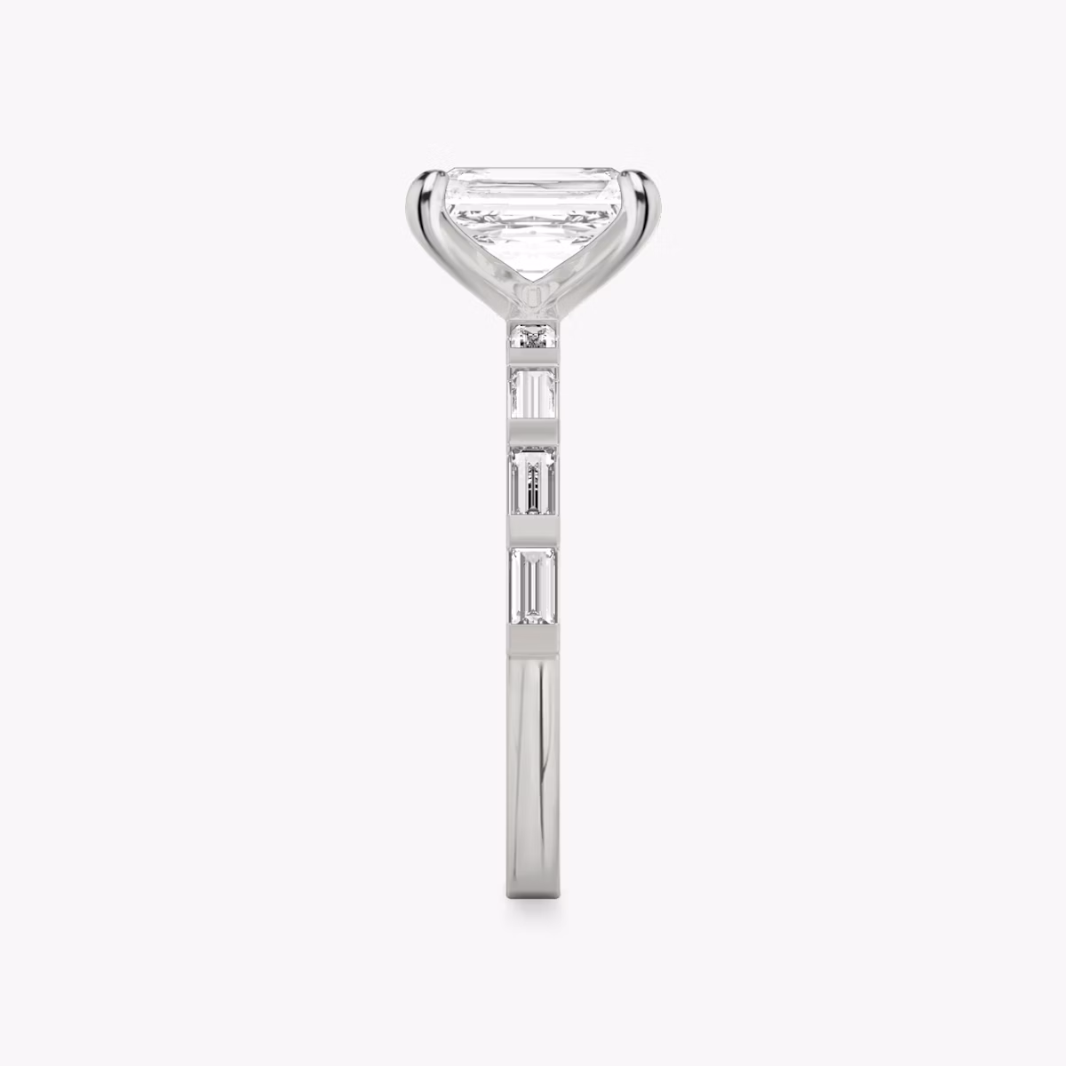 The Baguette Bar | Radiant | Platinum | bandAccent: Pavé | diamondOrientation: vertical | caratWeight: other