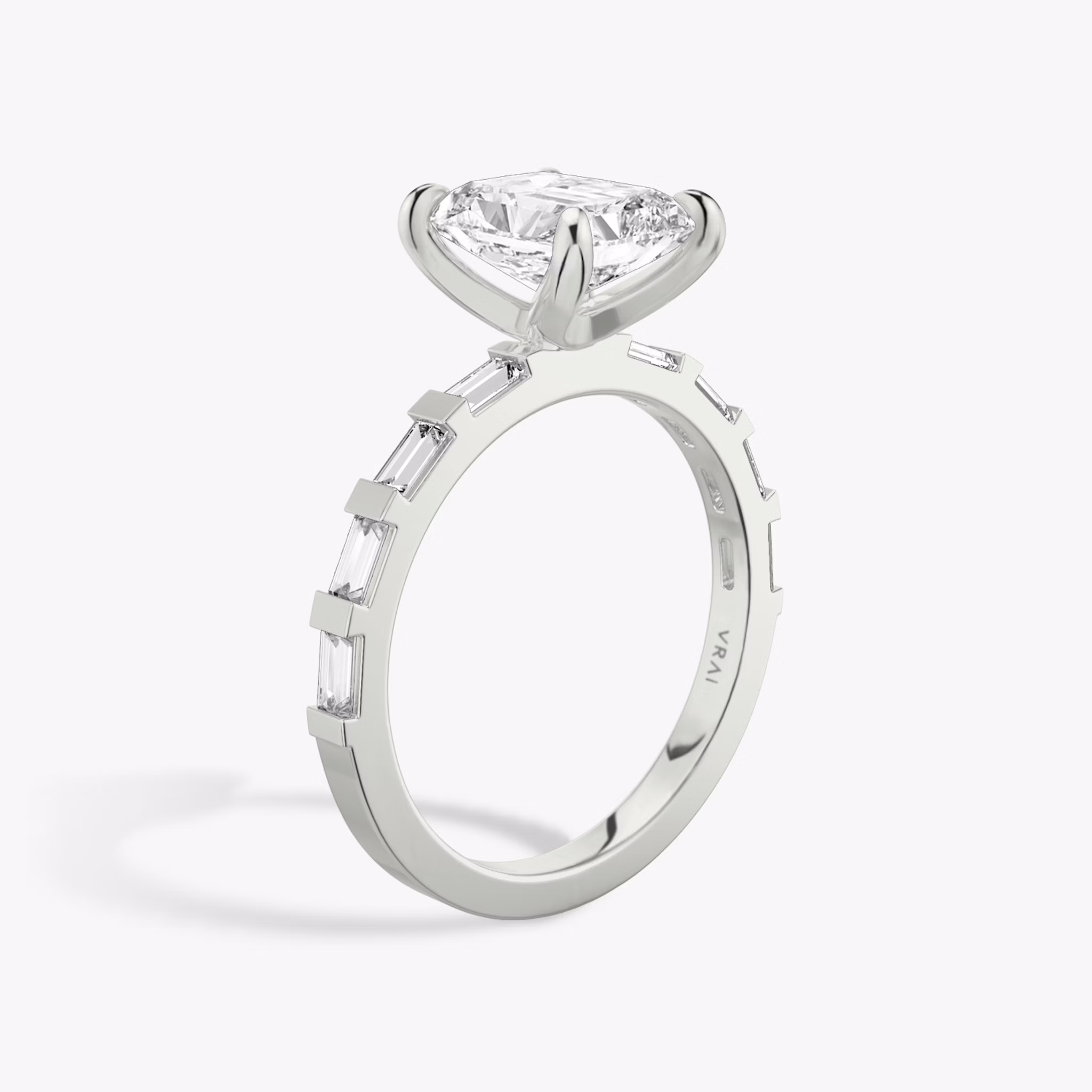 The Baguette Bar | Radiant | Platinum | bandAccent: Pavé | diamondOrientation: vertical | caratWeight: other