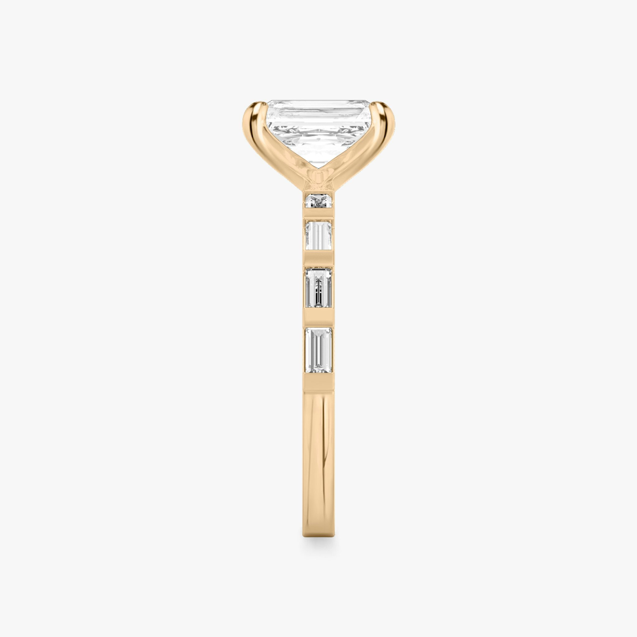 The Baguette Bar | Radiant | 14k | Rose Gold | bandAccent: Pavé | diamondOrientation: vertical | caratWeight: other