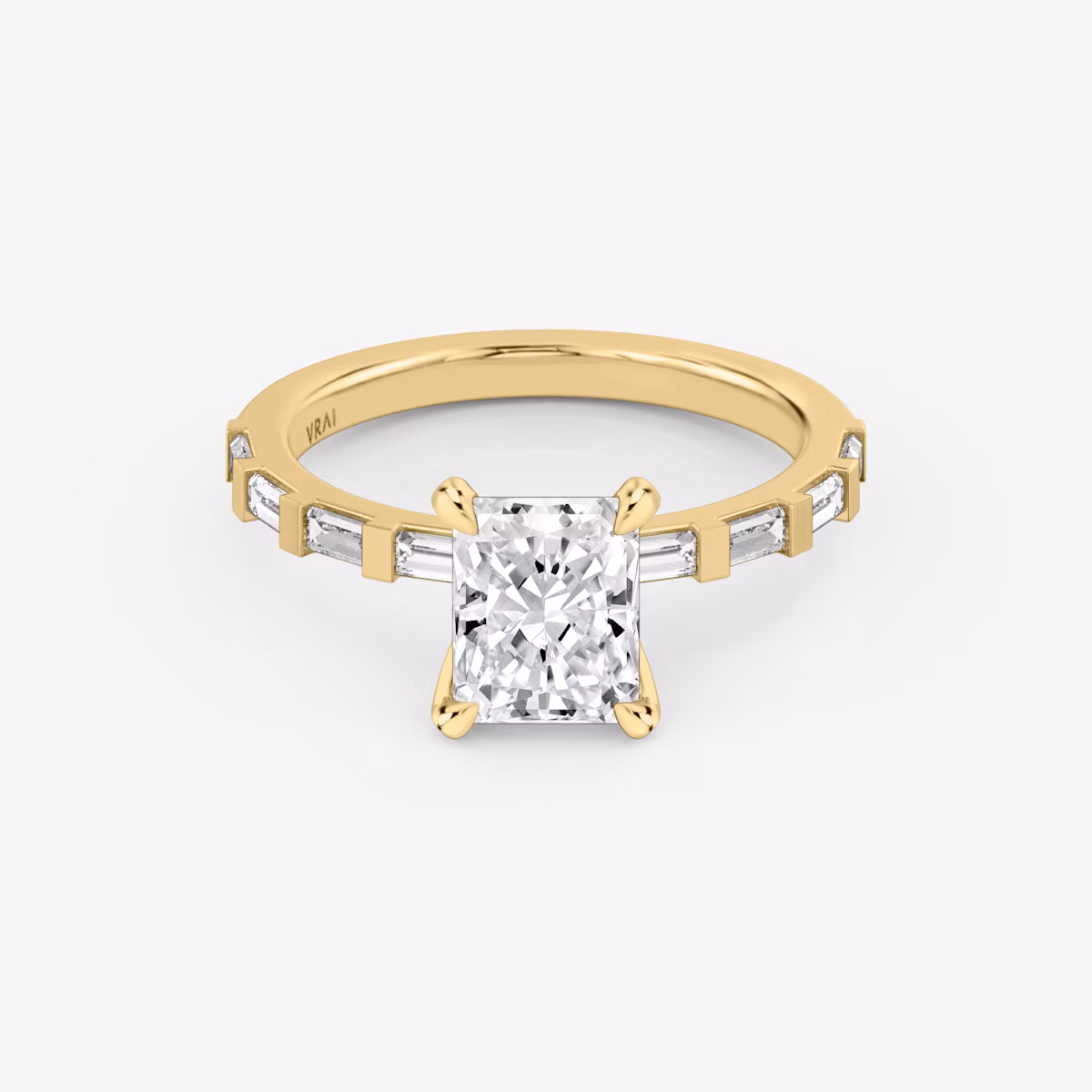Baguette Bar | Radiant | 18k | Gelbgold | bandAccent: Mit Pavé-Besatz | diamondOrientation: vertical | caratWeight: other