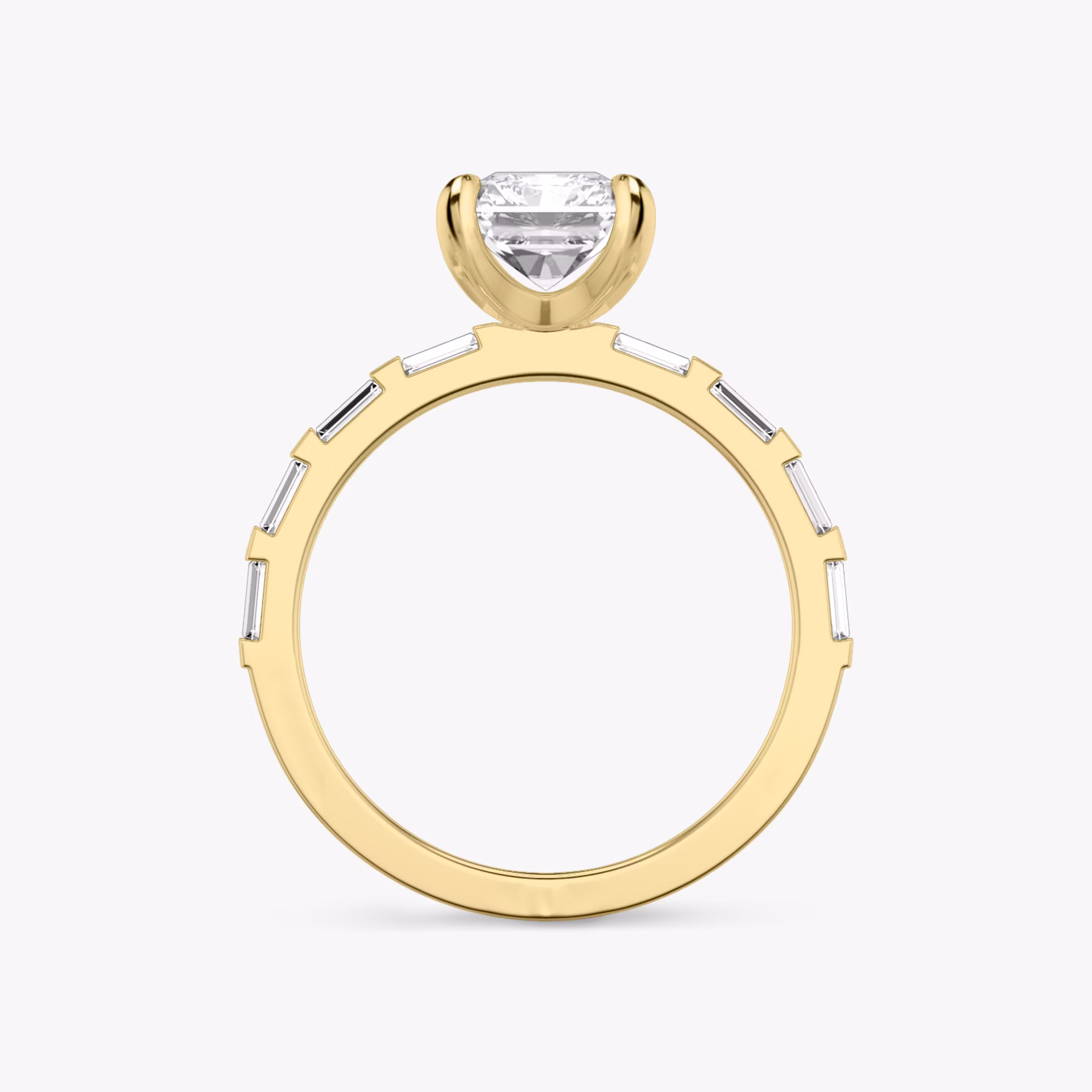 The Baguette Bar | Radiant | 18k | Yellow Gold | bandAccent: Pavé | diamondOrientation: vertical | caratWeight: other