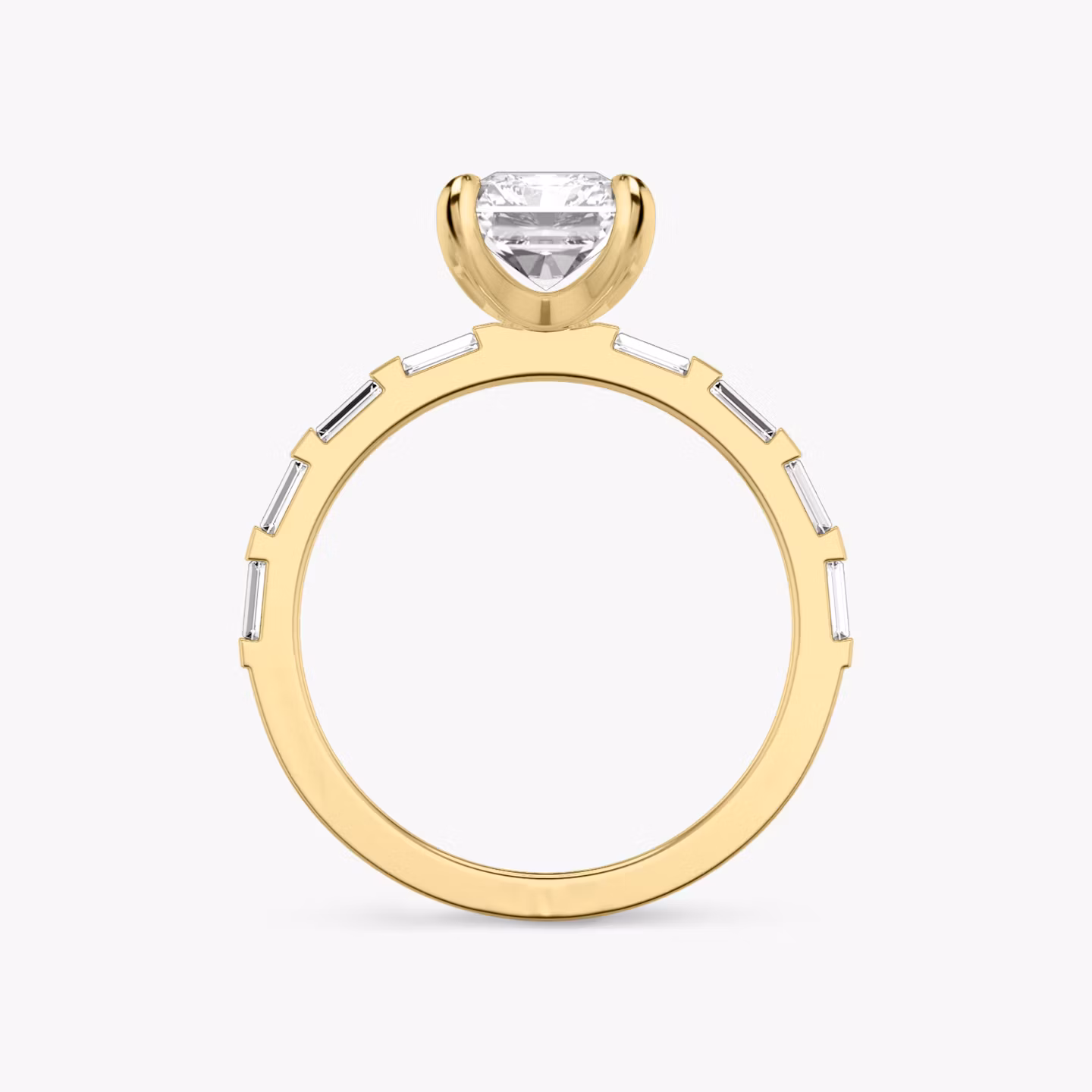 The Baguette Bar | Radiant | 18k | Yellow Gold | bandAccent: Pavé | diamondOrientation: vertical | caratWeight: other