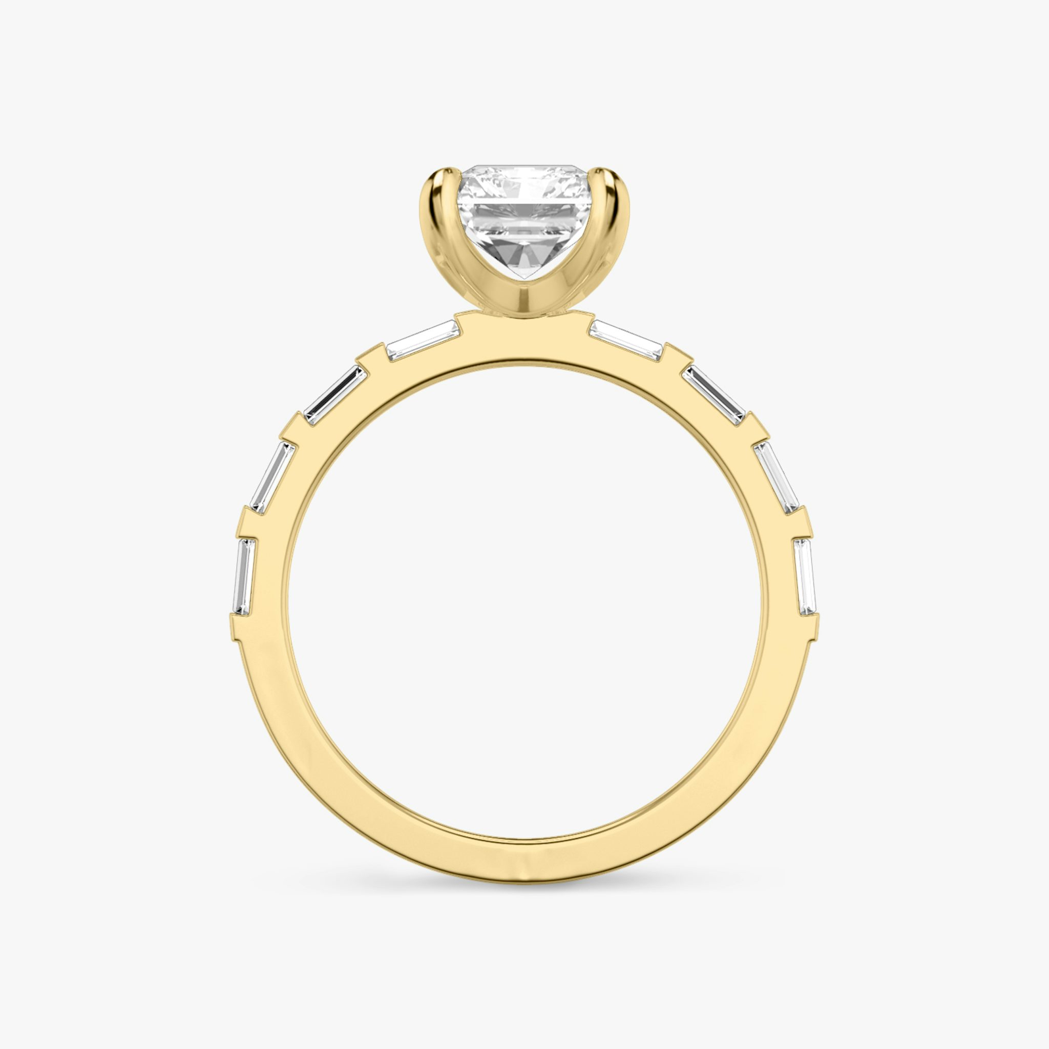 The Baguette Bar | Radiant | 18k | Yellow Gold | bandAccent: Pavé | diamondOrientation: vertical | caratWeight: other