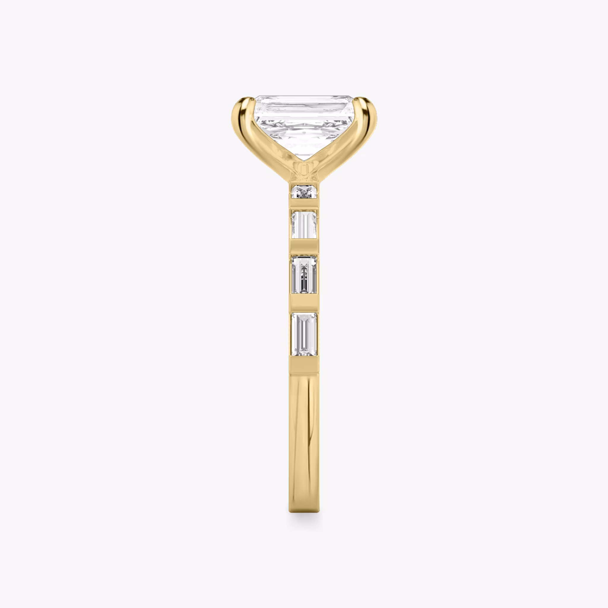 The Baguette Bar | Radiant | 18k | Yellow Gold | bandAccent: Pavé | diamondOrientation: vertical | caratWeight: other