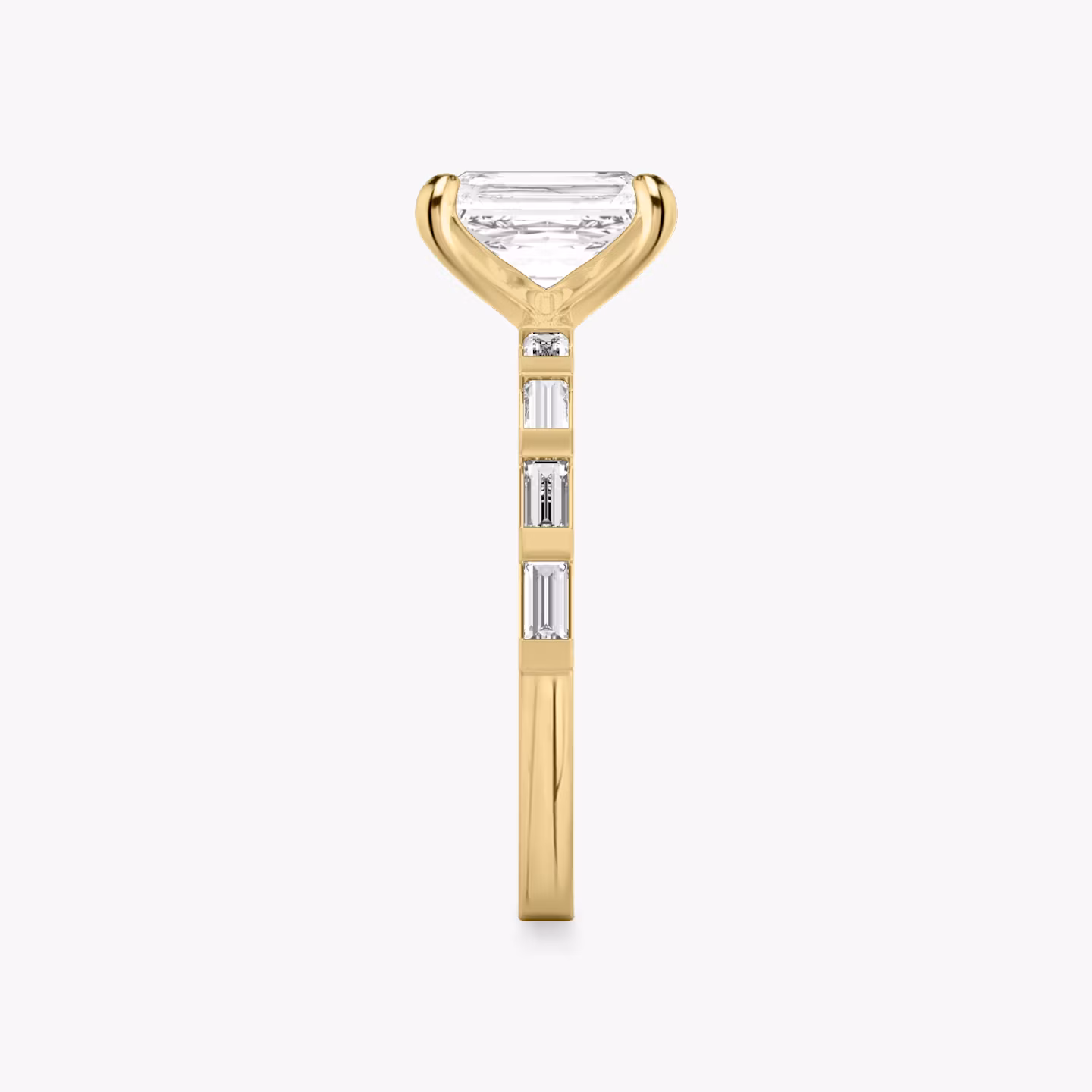 The Baguette Bar | Radiant | 18k | Yellow Gold | bandAccent: Pavé | diamondOrientation: vertical | caratWeight: other