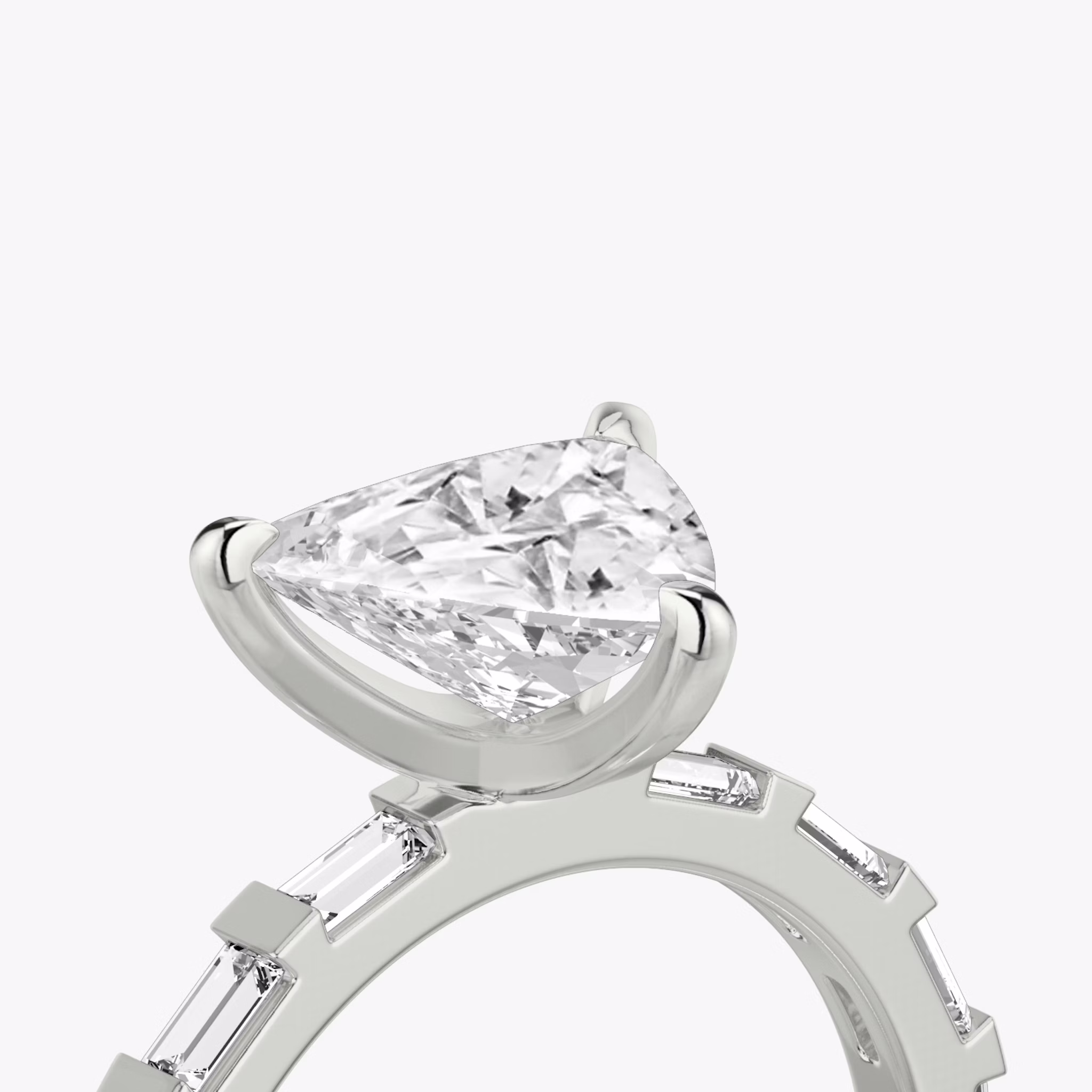 The Baguette Bar | Trillion | Platinum | bandAccent: Pavé | diamondOrientation: vertical | caratWeight: other
