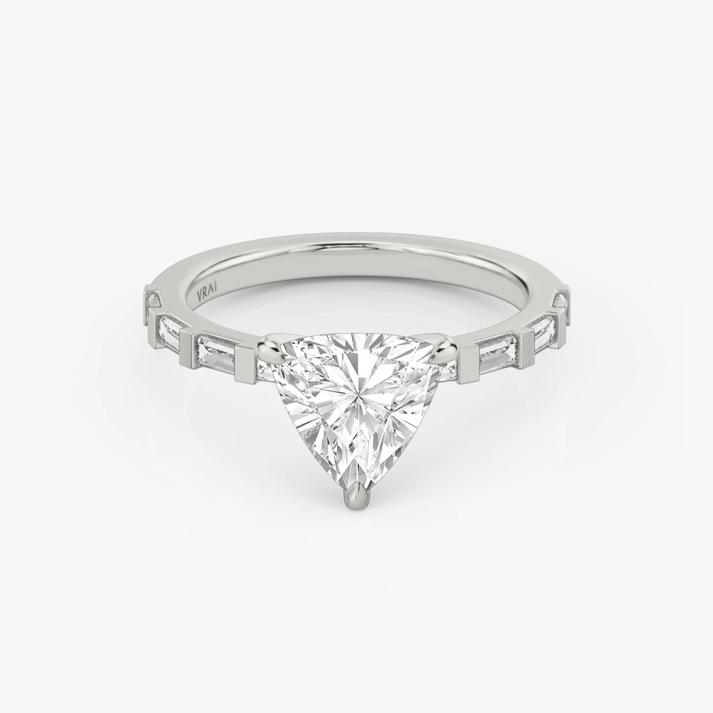 The Baguette Bar | Trillion | 18k | White Gold | bandAccent: Pavé | diamondOrientation: vertical | caratWeight: other