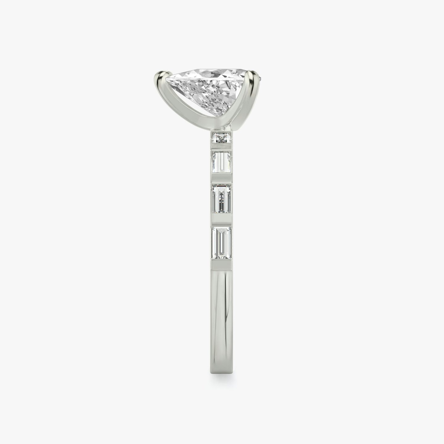The Baguette Bar | Trillion | 18k | White Gold | bandAccent: Pavé | diamondOrientation: vertical | caratWeight: other