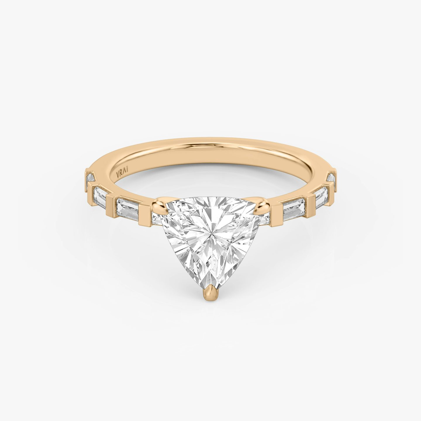 The Baguette Bar | Trillion | 14k | Rose Gold | bandAccent: Pavé | diamondOrientation: vertical | caratWeight: other