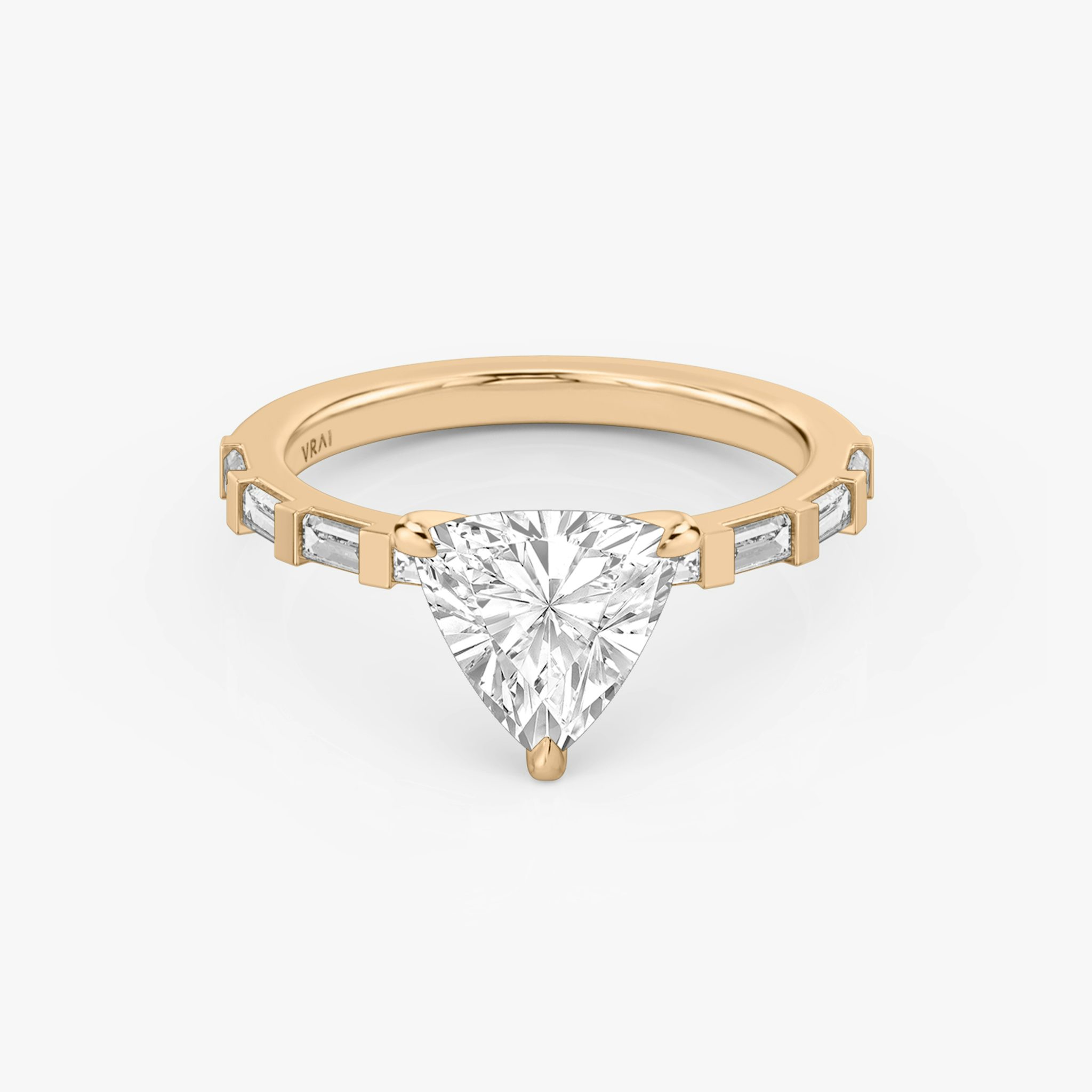 The Baguette Bar | Trillion | 14k | Rose Gold | bandAccent: Pavé | diamondOrientation: vertical | caratWeight: other