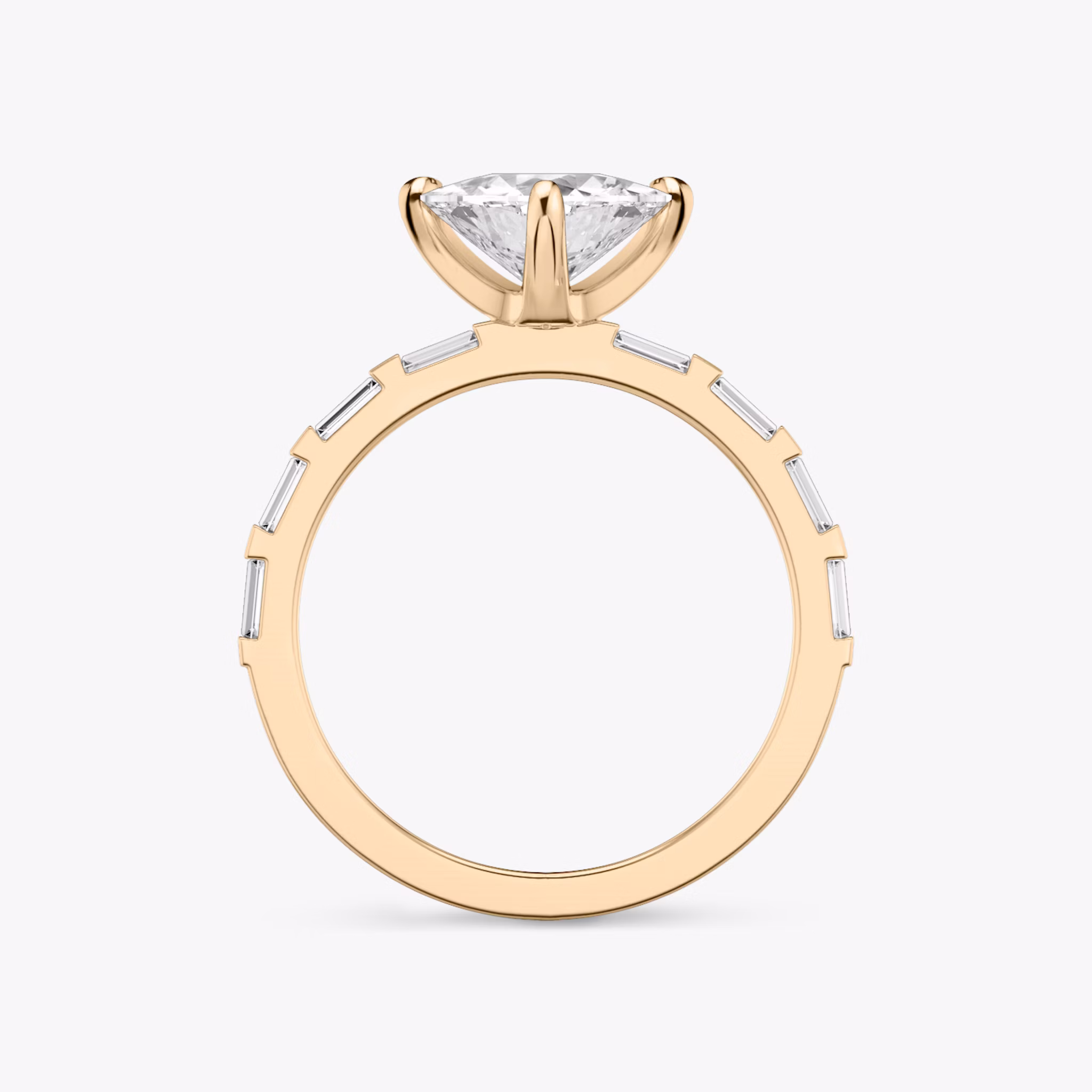 The Baguette Bar | Trillion | 14k | Rose Gold | bandAccent: Pavé | diamondOrientation: vertical | caratWeight: other
