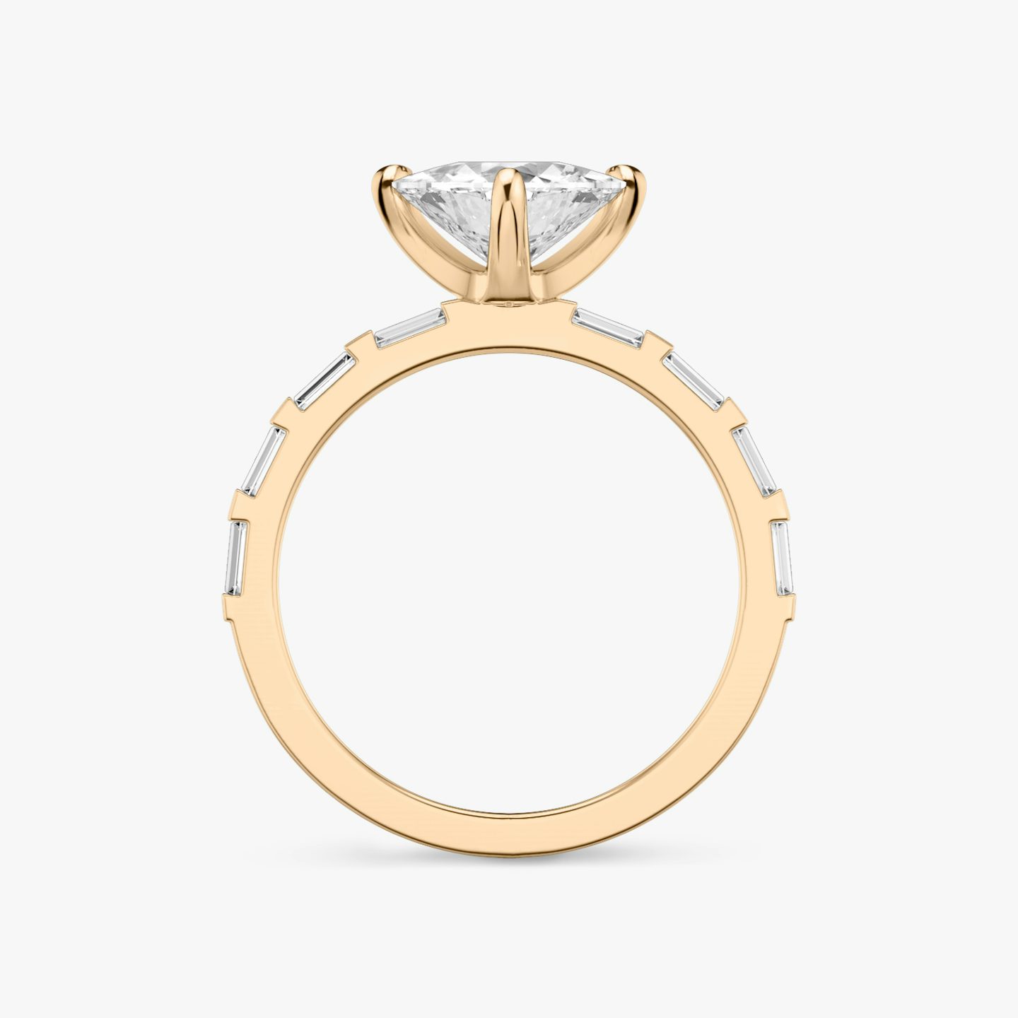 The Baguette Bar | Trillion | 14k | Rose Gold | bandAccent: Pavé | diamondOrientation: vertical | caratWeight: other