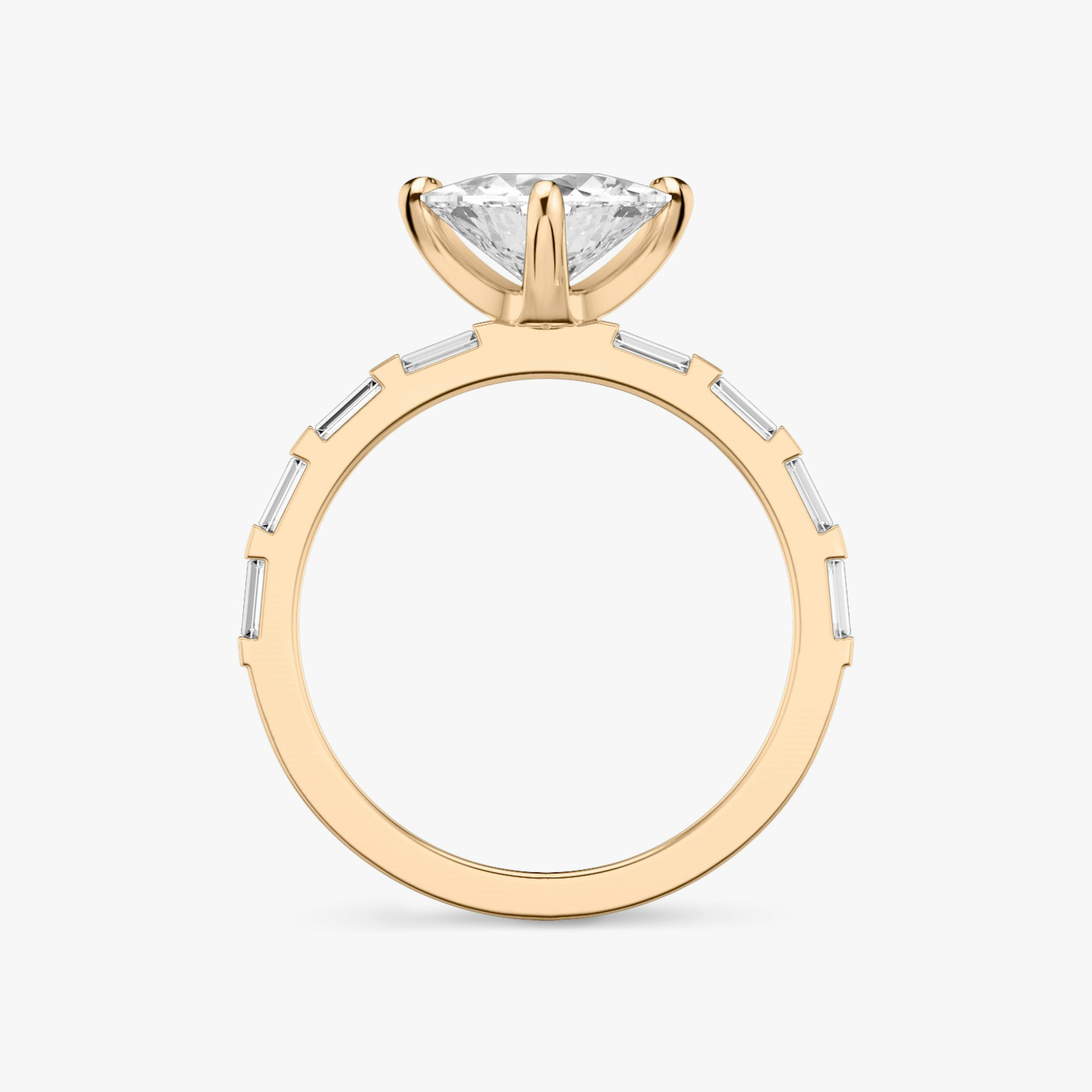 The Baguette Bar | Trillion | 14k | Rose Gold | bandAccent: Pavé | diamondOrientation: vertical | caratWeight: other