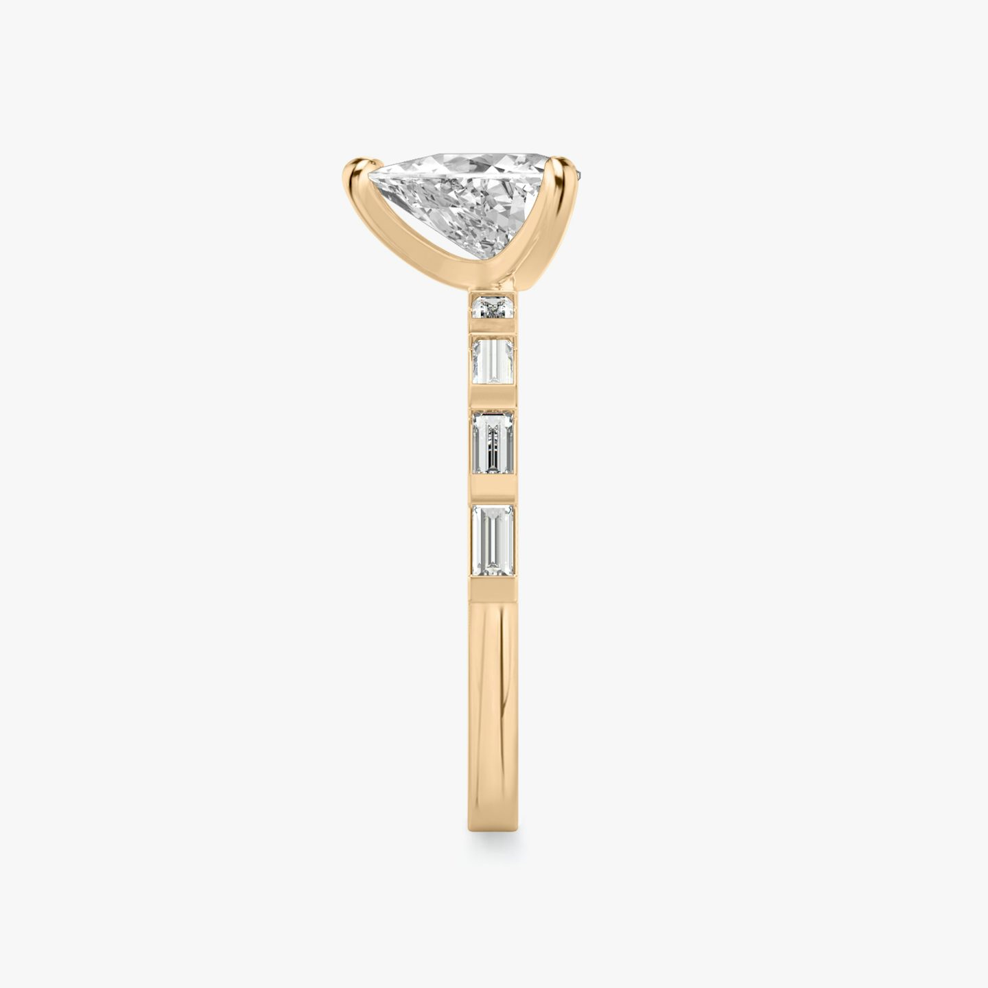 The Baguette Bar | Trillion | 14k | Rose Gold | bandAccent: Pavé | diamondOrientation: vertical | caratWeight: other